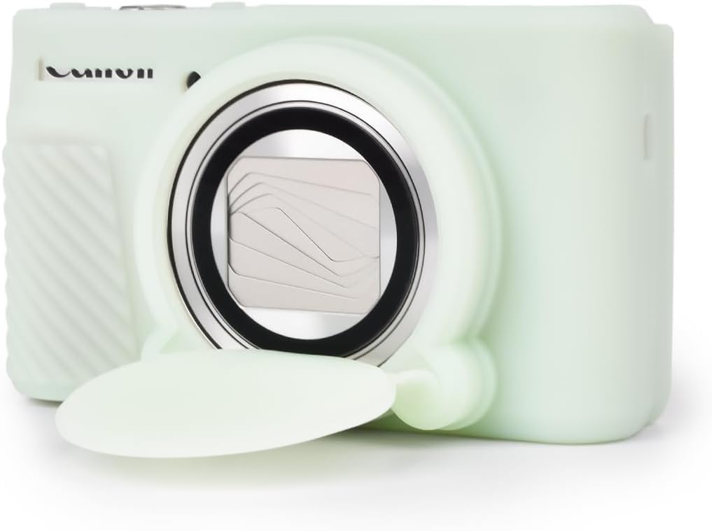 RGTUONT Digital Camera Silicone Case Compatible with Canon Powershot SX740/SX730 HS Soft Rubber Cover with Removable Lens Cover - No Slip and Detach (Jelly Green)
