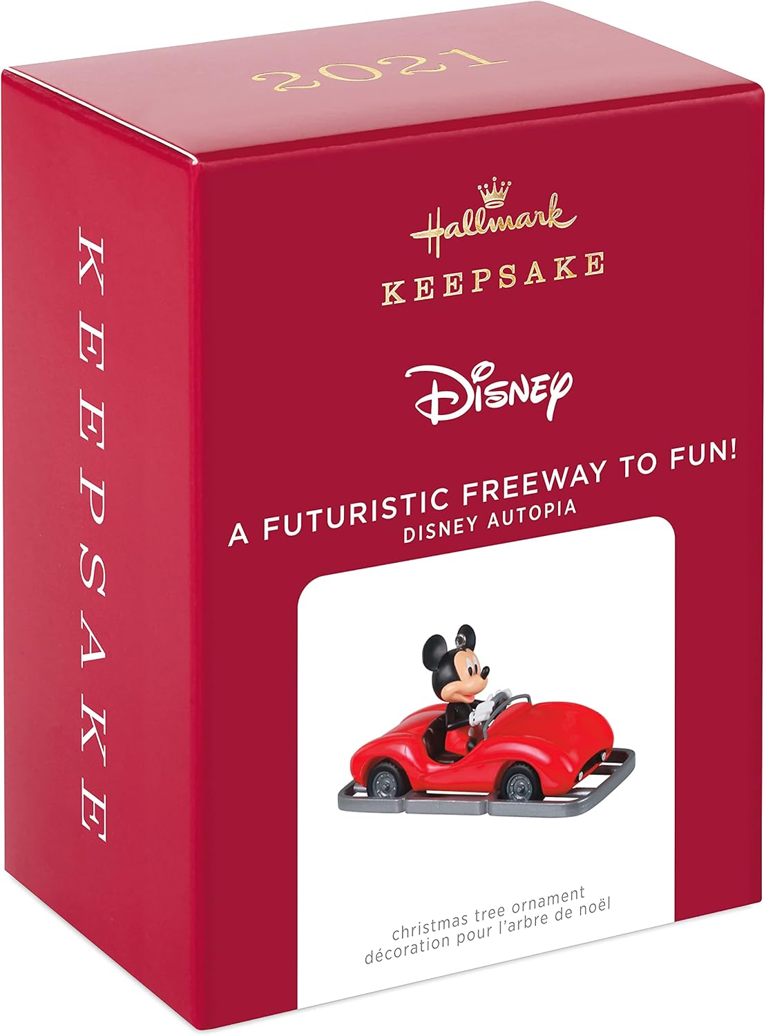 Hallmark Keepsake Adorno de Navidad 2021, Disney Autopia Mickey Mouse ¡Una autopista futurista para la diversión!
