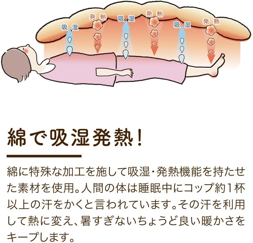 Romance Kosugi Official Plush Cotton Blanket Cotton Heating Blanket Romance Kosugi Cotton Blanket Heating Cotton Blanket 100% Cotton Moisture Absorption Heat Generating Heat Generating Made in Japan