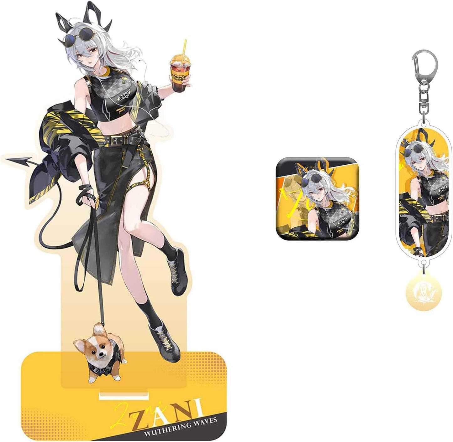 Naruo Goods Korean Collaboration Zanny Goods Naruo Brand Acrylic Stand Keychain Can Badge Lucky Bag Set Cute Game Anime Moe Goods Cosplay Accessories Birthday Present Gift (Total of 6 items) [Parallel