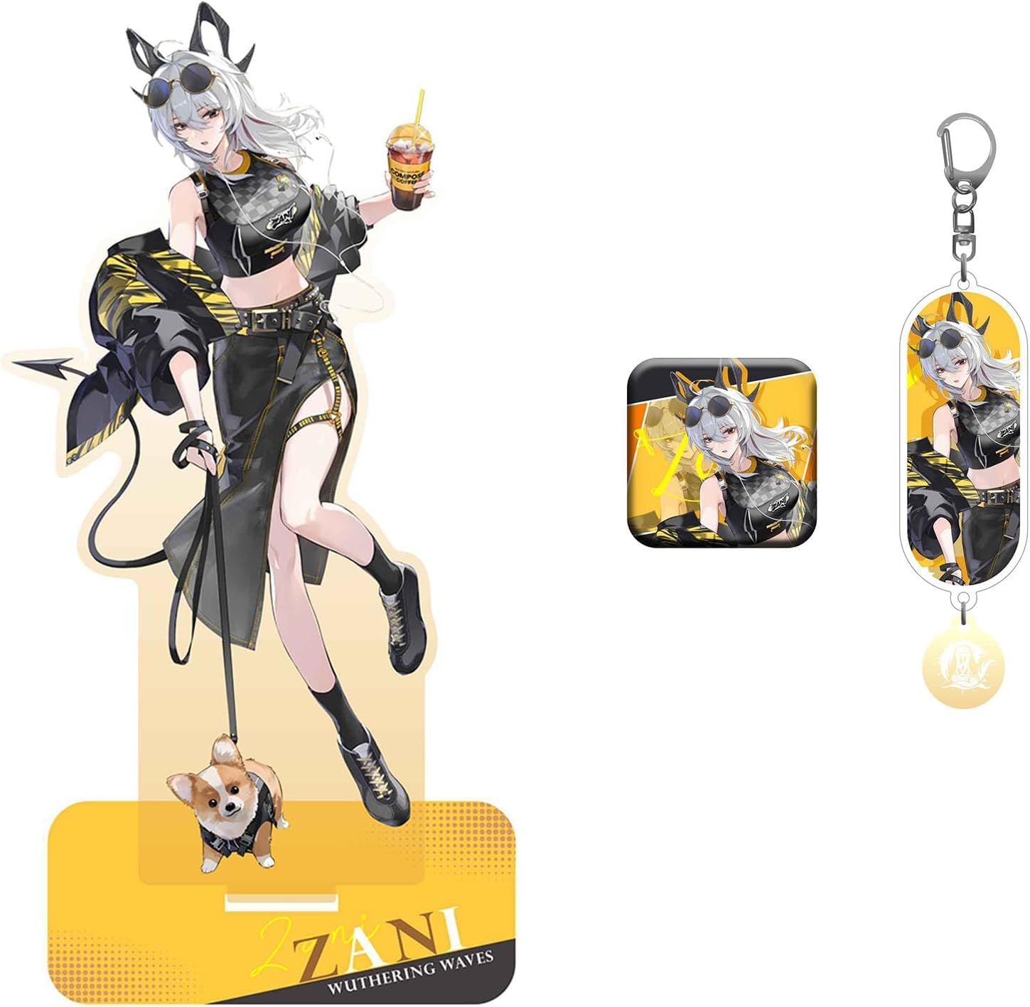 Naruo Goods Korean Collaboration Zanny Goods Naruo Brand Acrylic Stand Keychain Can Badge Lucky Bag Set Cute Game Anime Moe Goods Cosplay Accessories Birthday Present Gift (Total of 6 items) [Parallel