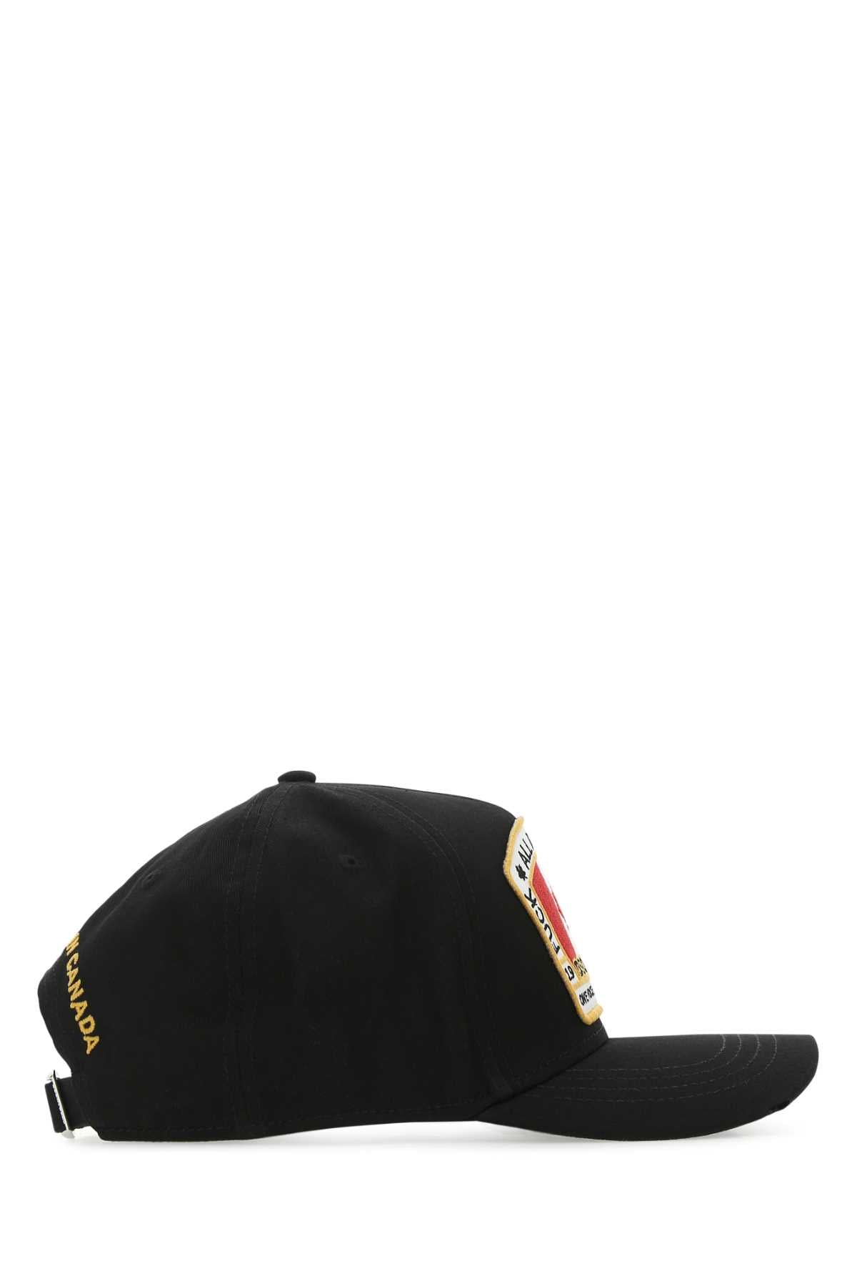 Dsquared2 Dsquared Black Cotton Baseball Cap - Image 3
