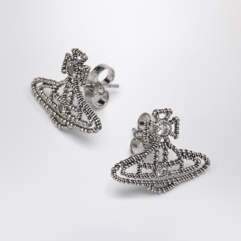 Vivienne Vivienne Westwood Platinum Orb Logo Earrings - Image 3