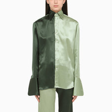 Balenciaga スカーフ付きバレンシアガ非対称の黒いシルクブラウス - Image 3