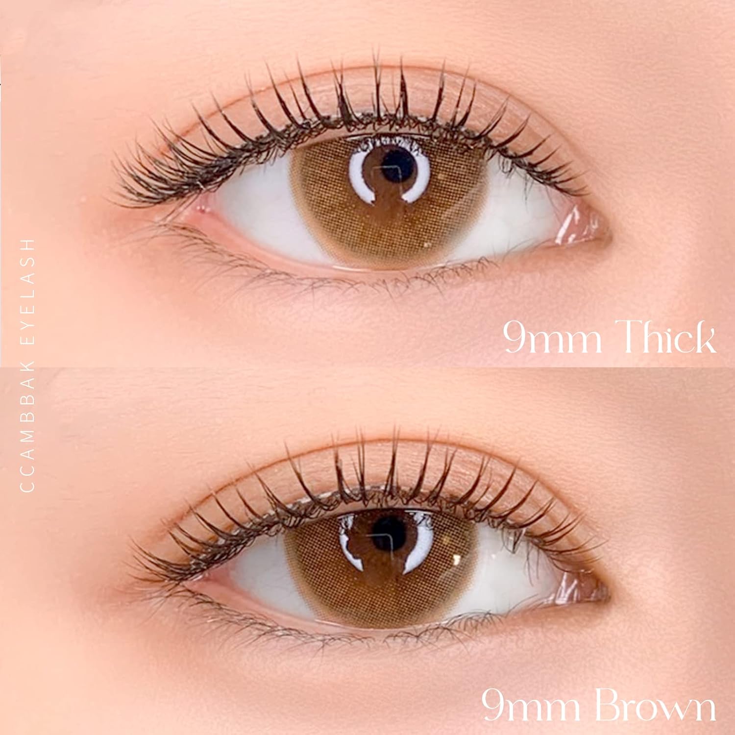 CCAMBBAK False Eyelash Eyelash Pares, Eyelash Extensions, Semi-permanent, Idle Type, 0.3 - 0.5 inches (8 - 12 mm), Matsueku Self Natural, Popular, DIY False Eyelash (0.55 inch (12 mm) Thick (Black))