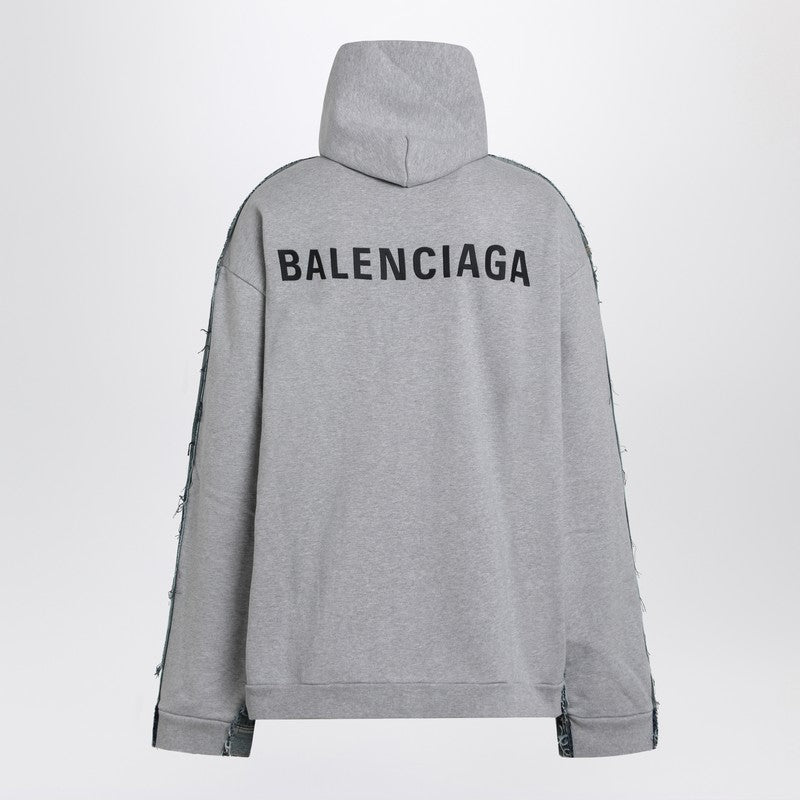 Balenciaga ロゴ付きのバレンシアガデニムとフリースコットンジャケット - Image 3