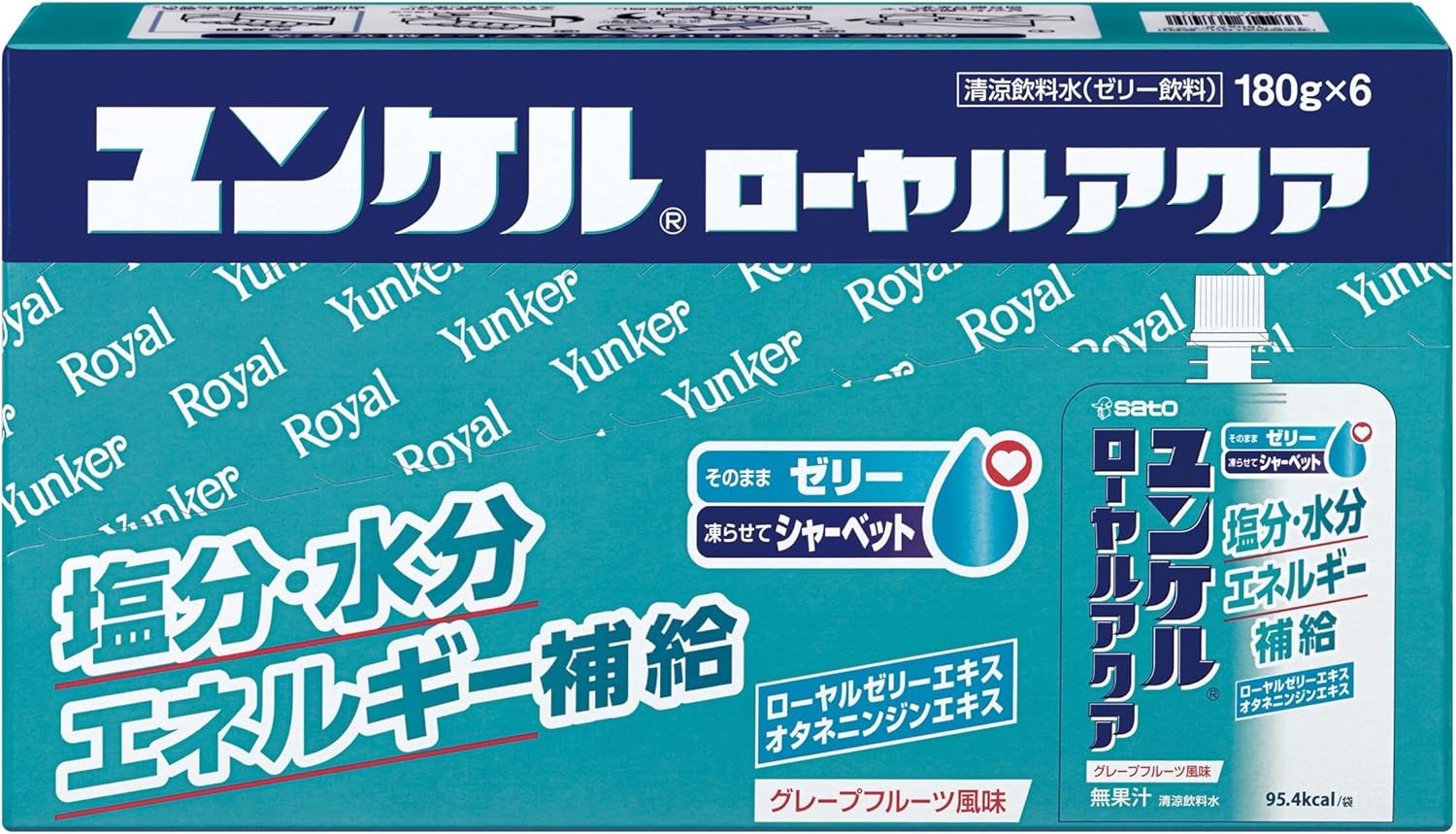 Yunkel Royal Aqua 6 Pack (6.3 oz (180 g) x 6 Packs) (Hydration and Heatstroke Prevention)