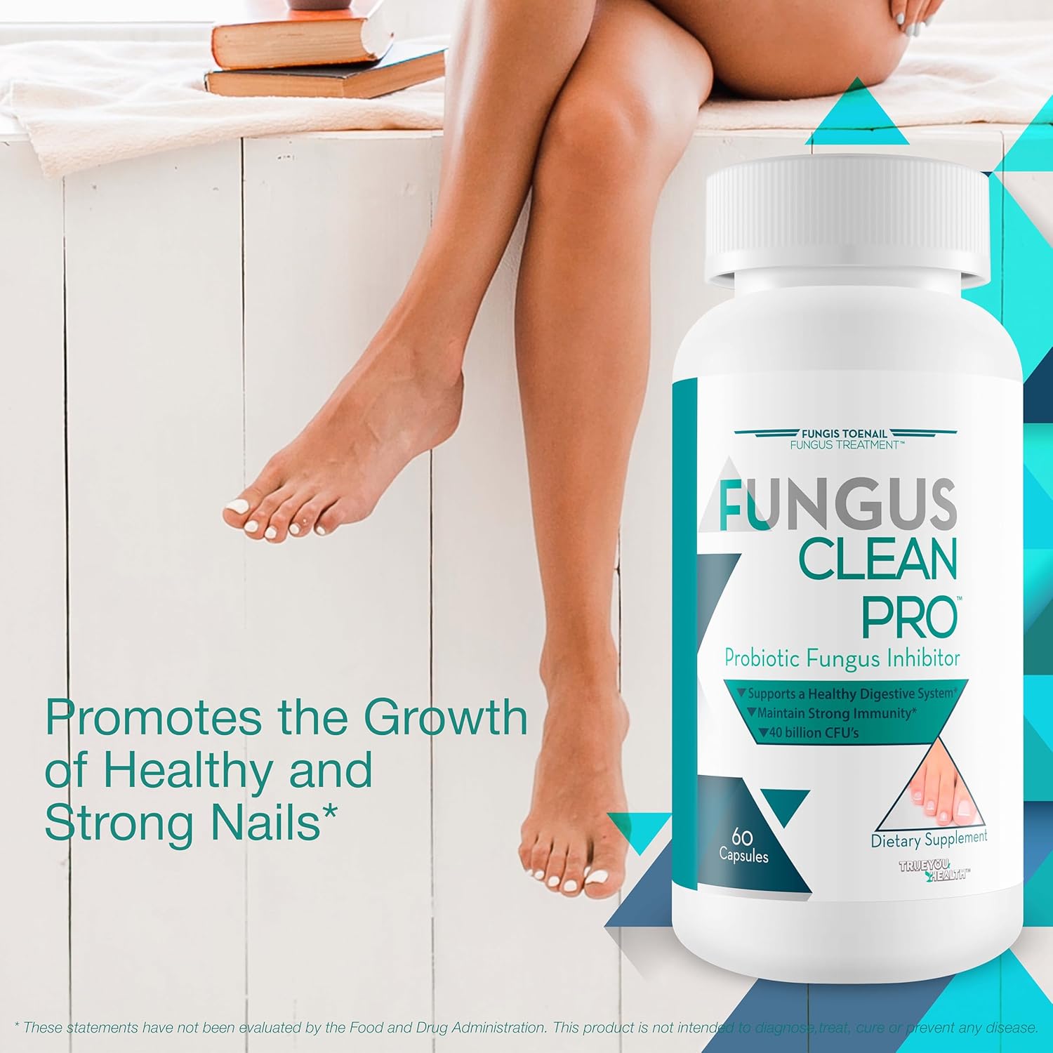 Fungus Clean Pro - Inhibidor probiótico de hongos - Lucha contra los hongos de adentro hacia afuera con este potente probiótico de defensa de hongos que protege tu