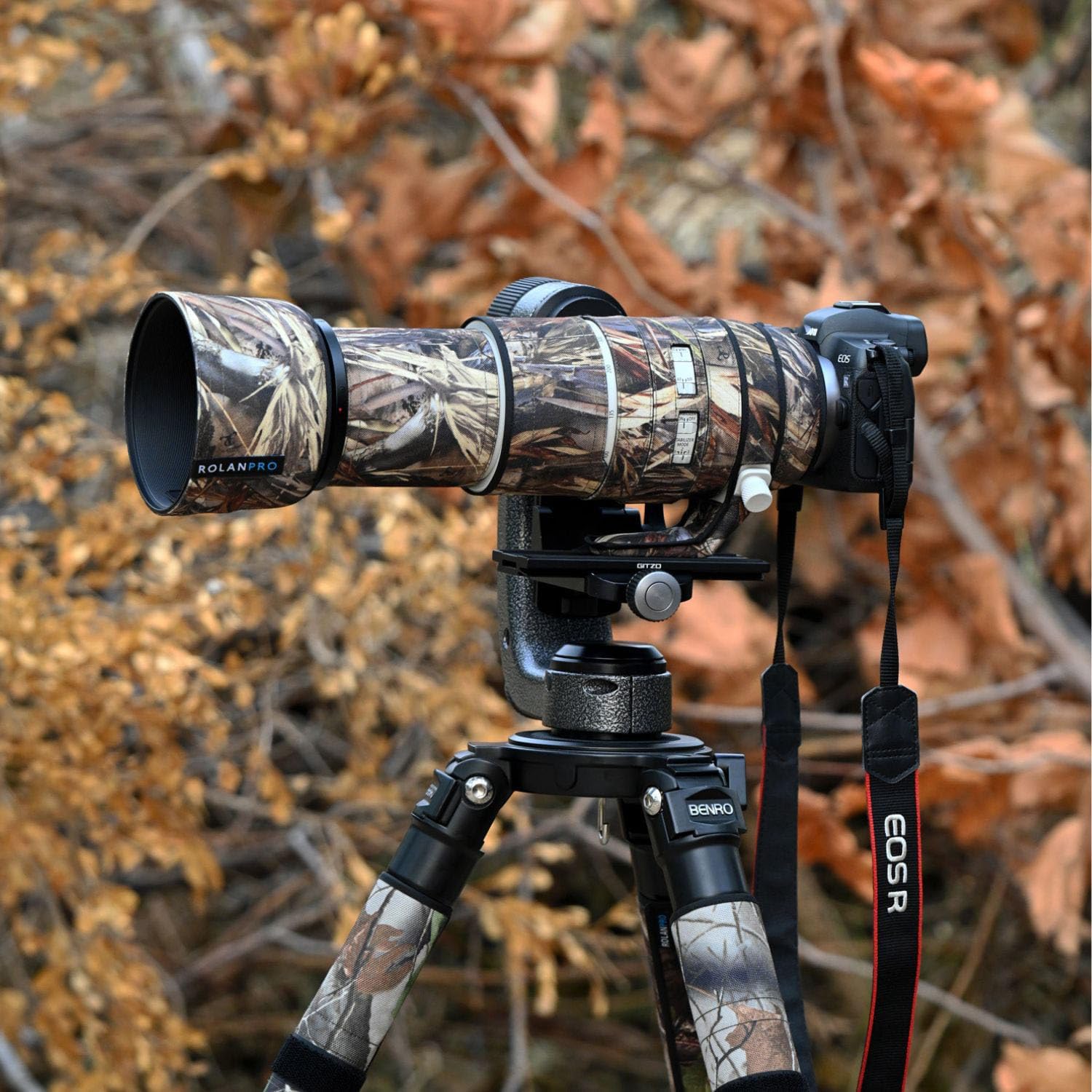 ROLANPRO Camouflage Lens Cover for Canon RF100-500mm F4.5-7.1 L IS USM Triple Layer Waterproof Telephoto Lens Camouflage Cover Color: Light Green Camo