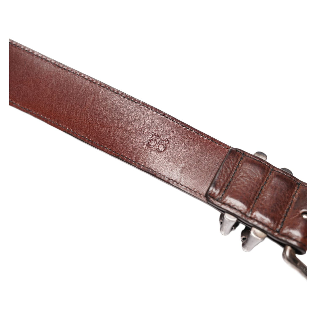 CHROME HEARTS BROWN 'DOUBLE ROLLER' BELT