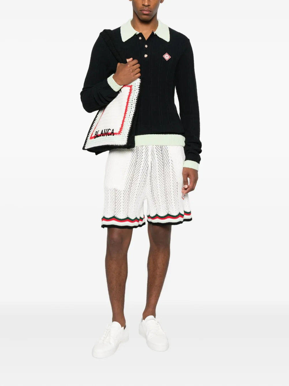 Casablanca カサブランカリブベッドニットポロ - Image 3