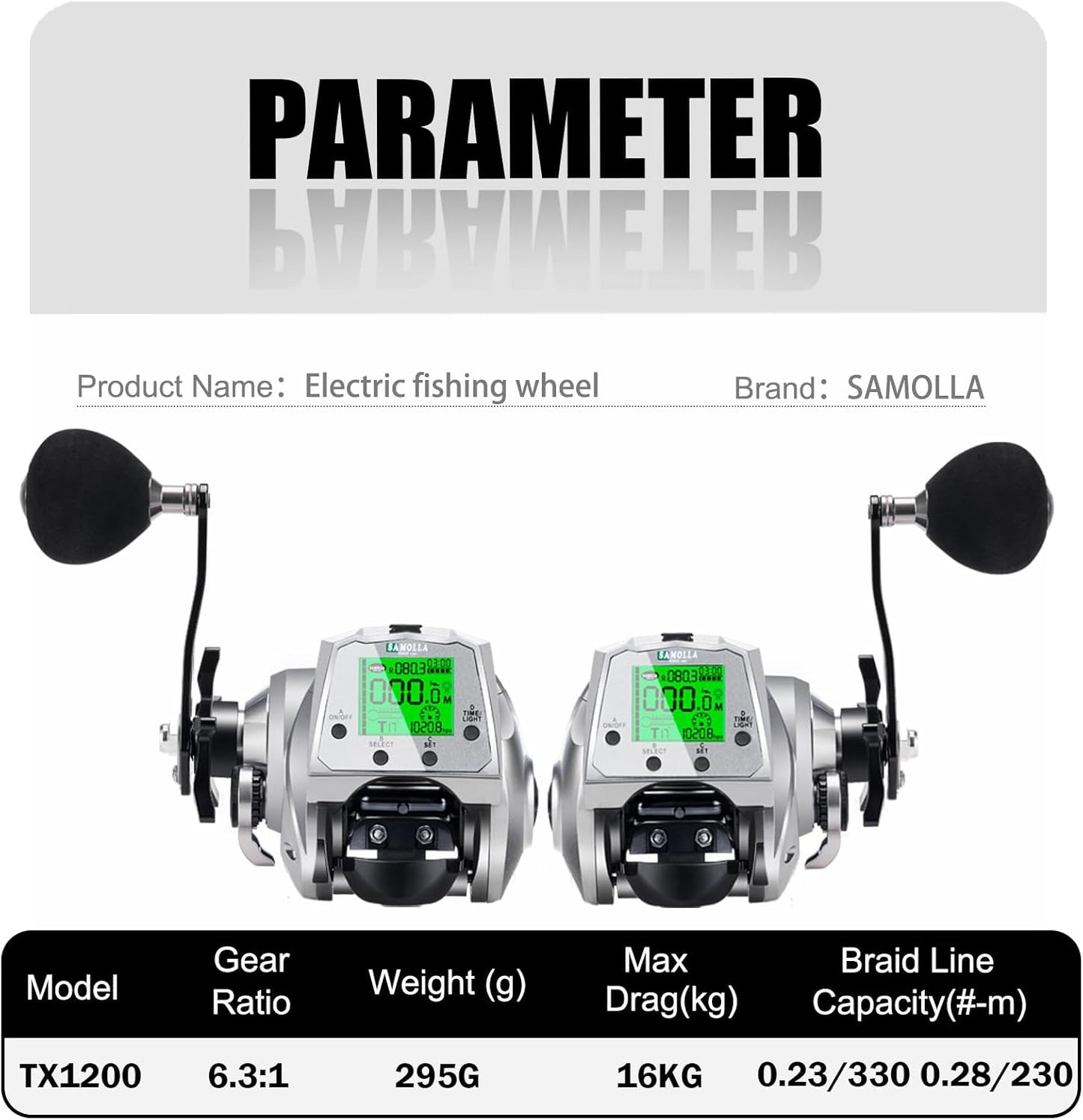 (2025 Model Limited) Bait LED with Counter, Waterproof, Professional Rechargeable Model and Regular Model, Line Counter 7.2 Gear Ratio, Replaceable Battery, Super Large Drag Force, 22.0 lbs (10