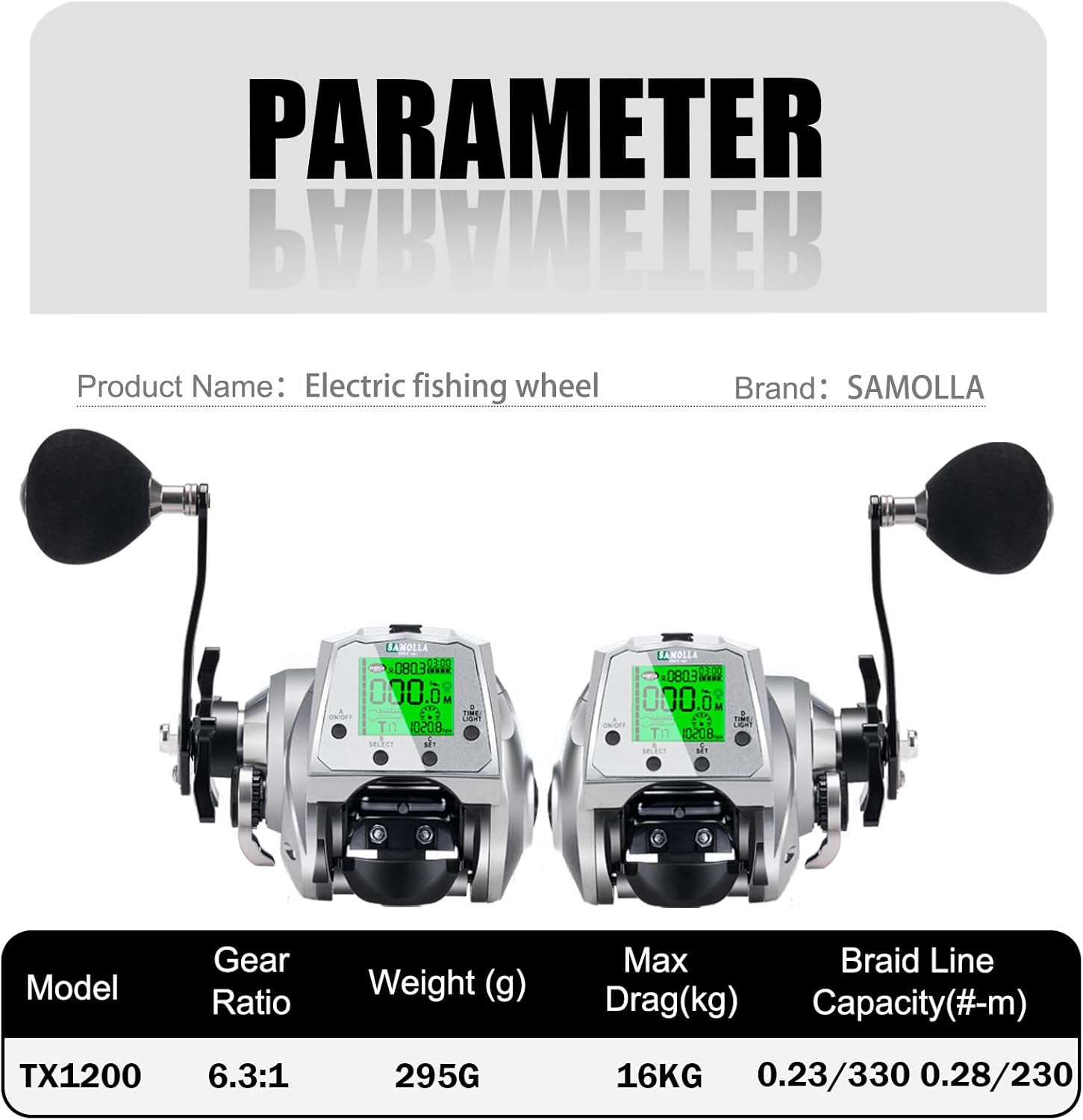 (2025 Model Limited) Bait LED with Counter, Waterproof, Professional Rechargeable Model and Regular Model, Line Counter 7.2 Gear Ratio, Replaceable Battery, Super Large Drag Force, 22.0 lbs (10