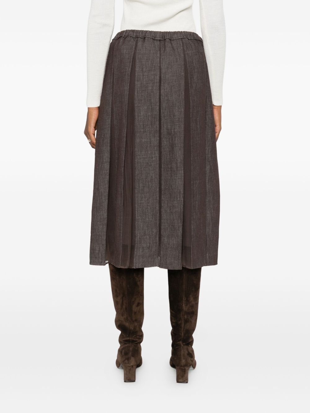 Brunello Cucinelli Denim Midi Skirt - Image 3