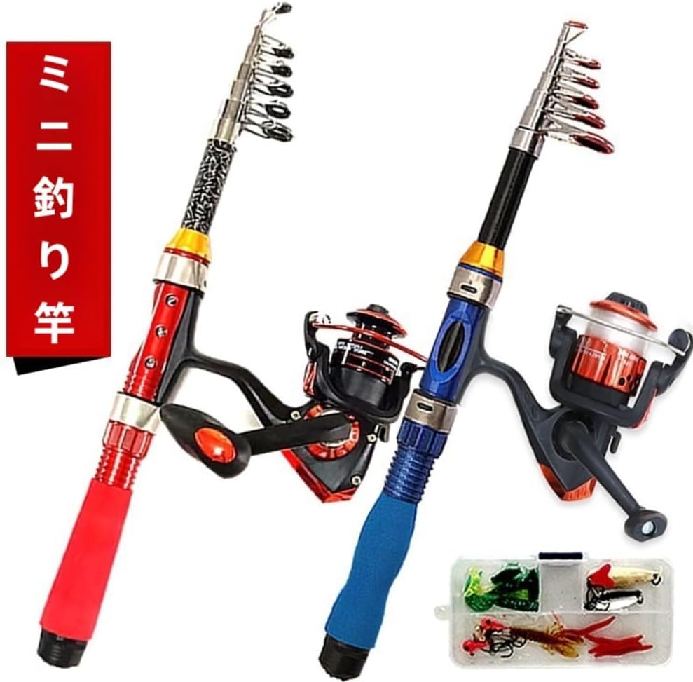 TIMDU釣りセット 竿 1.5M/1.8M/2.1M/2.4M炭素伸縮 ロッド スピニングリール 餌 糸付 初心者向け つりざおセット 収納バッグと日本語説明書付き 海 川 穴 磯 堤防 [並行輸入品]