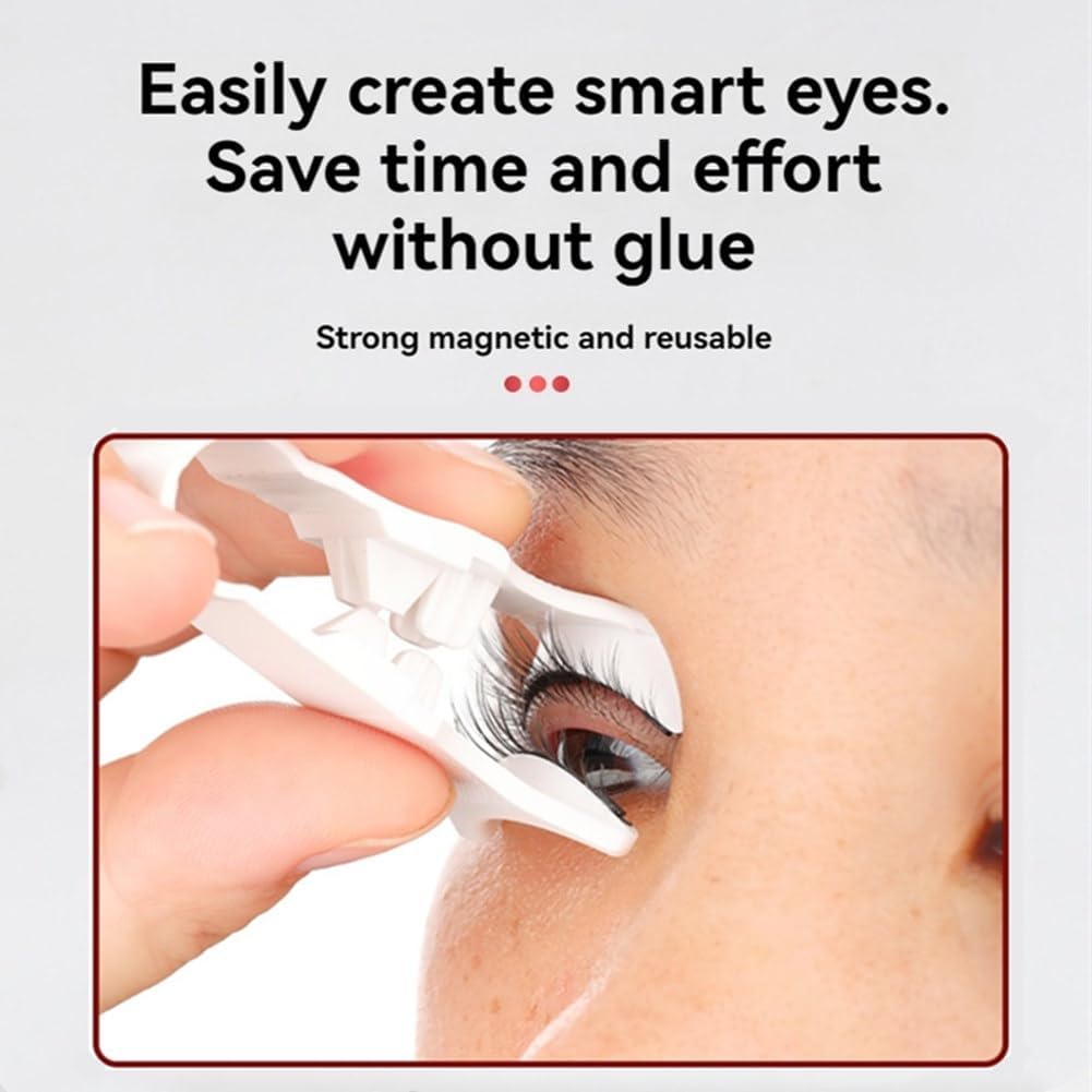 Magnetic False Eyelashes, Magnetic Eyelashes, Natural, No Glue Required, Magnetic, Reusable, Lightweight, Luxury Fiber, Soft, 3D False Eyelashes, Long Lasting, Waterproof, Sweatproof, Portable, Makeup