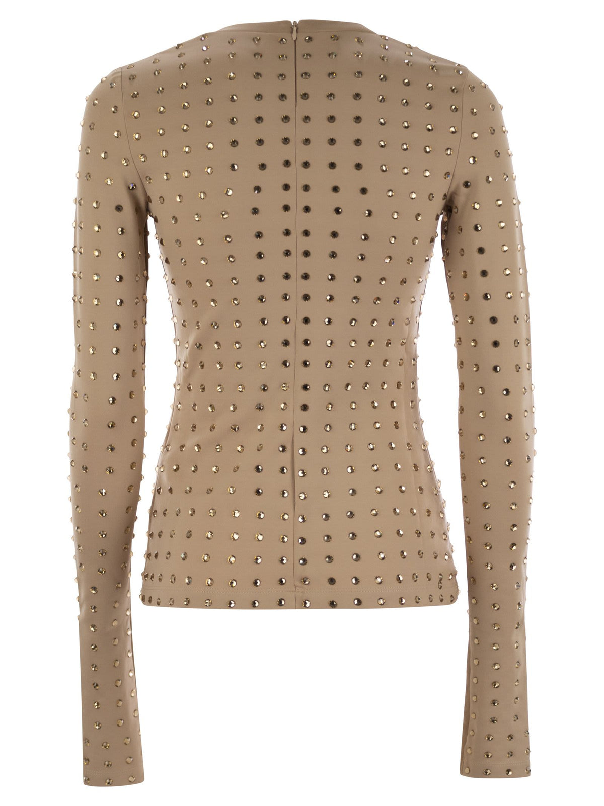 Sportmax ラインストーン付きSportMax Negus Scuba Jersey Tシャツ - Image 3