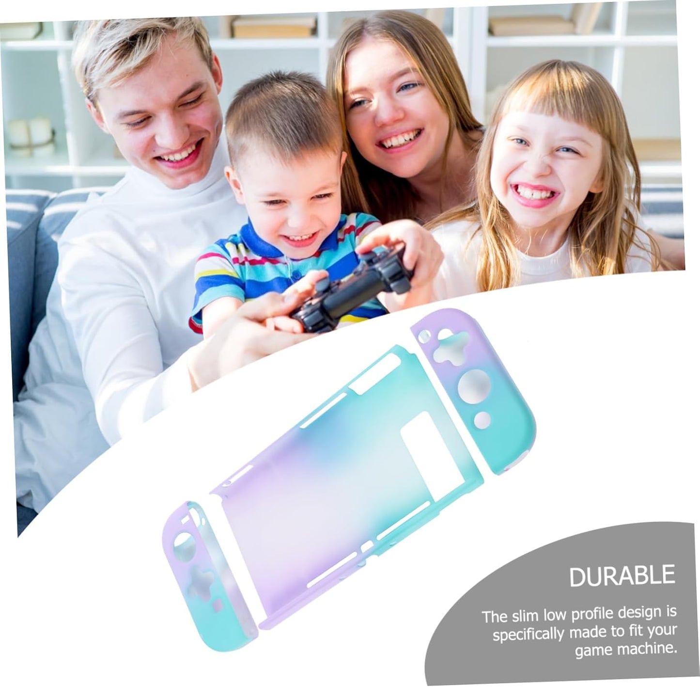 LEDMOMO ゲーム機用 グラデーション透明保護ケース 体式カバー グラデーシ