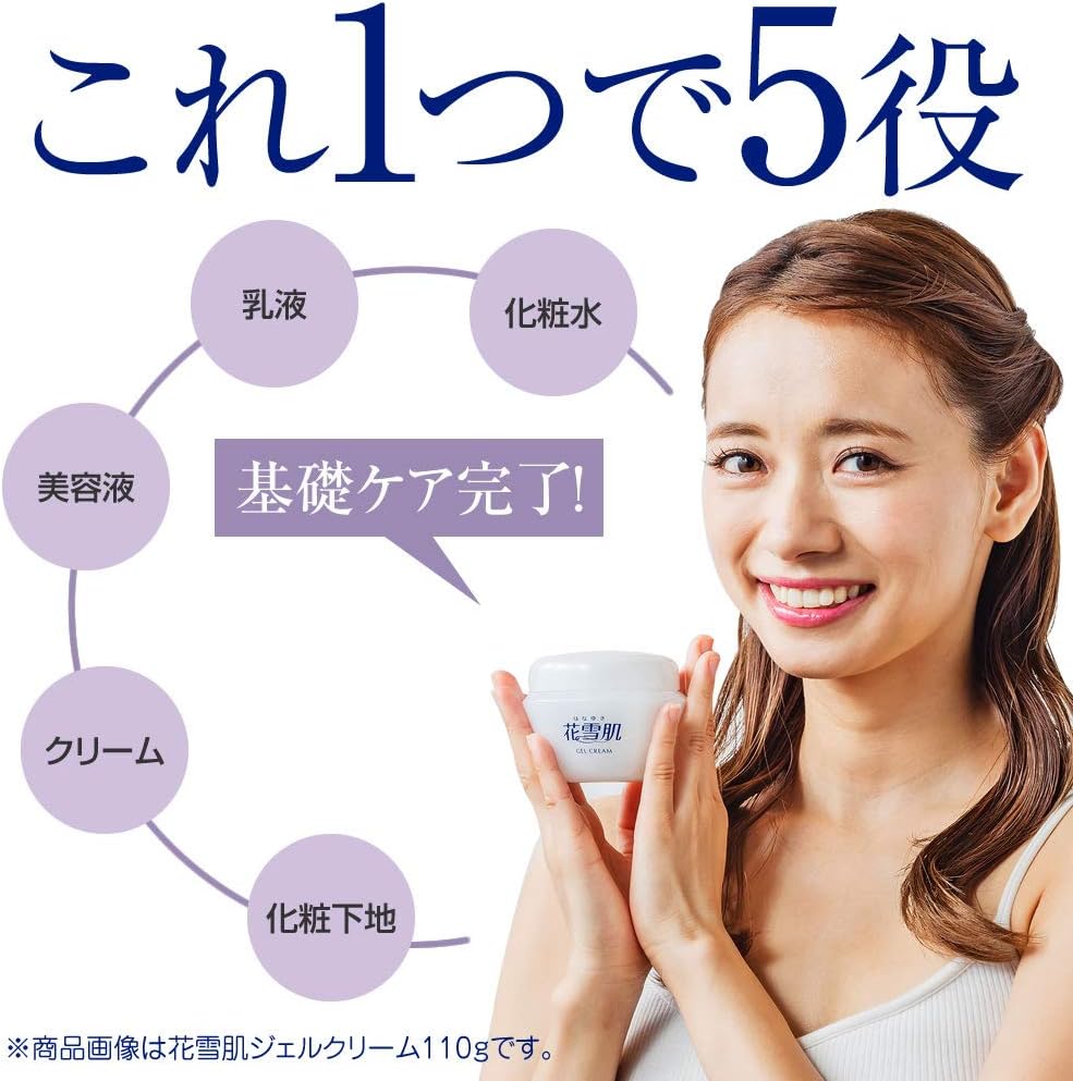 Hanayuki Skin Gel Cream, Quasi-drug, All-in-One Hyaluronic Acid, Collagen (3.2 oz (90 g) x 3 Pack