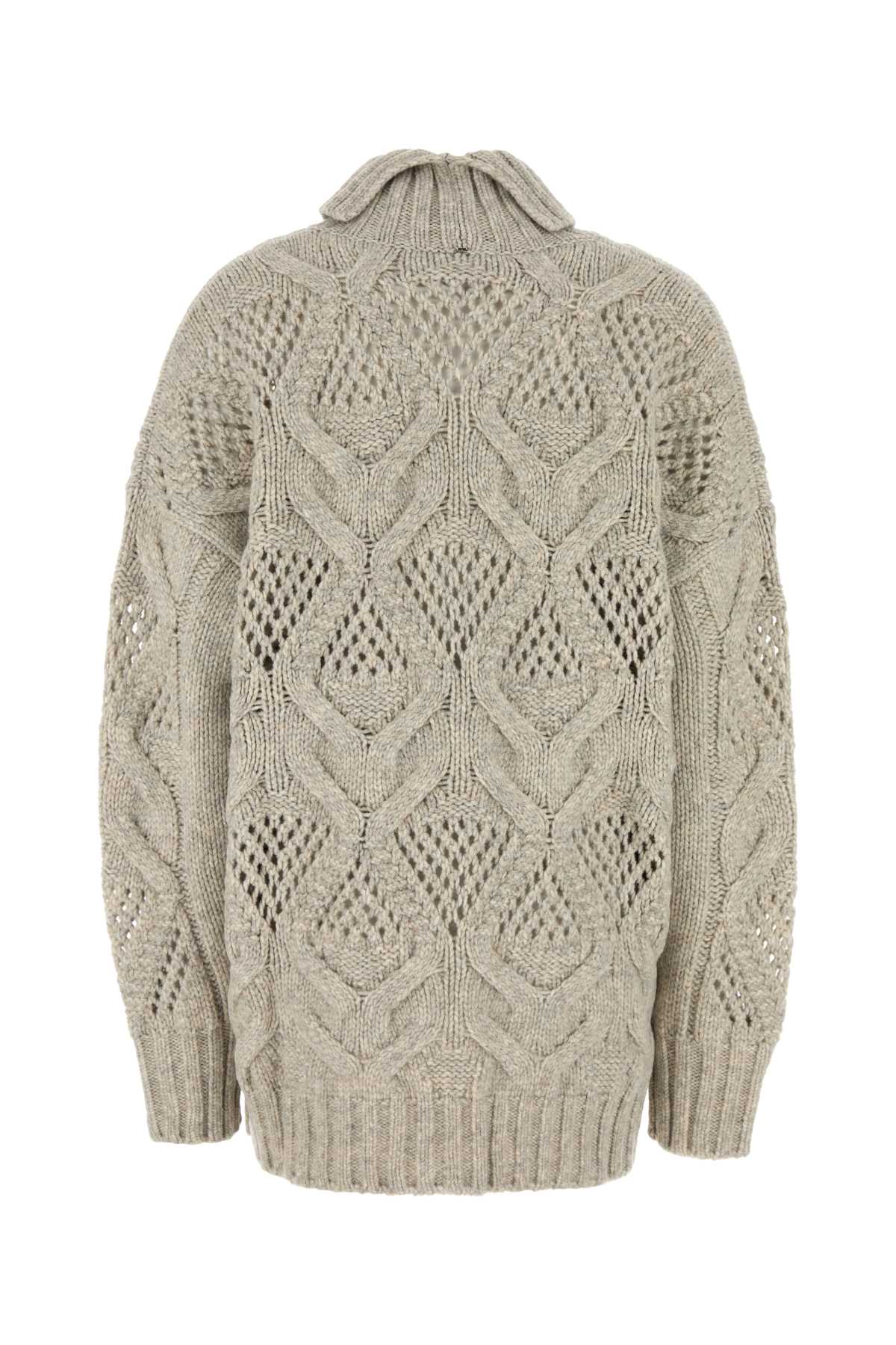 Sportmax SportMaxグレーウールブレンドEdicola特大のセーター - Image 3