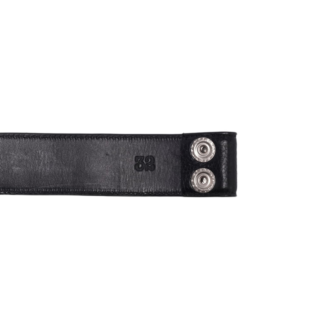 CHROME HEARTS LEATHER 'MULTI COLOR CROSS PATCH' BLACK BELT