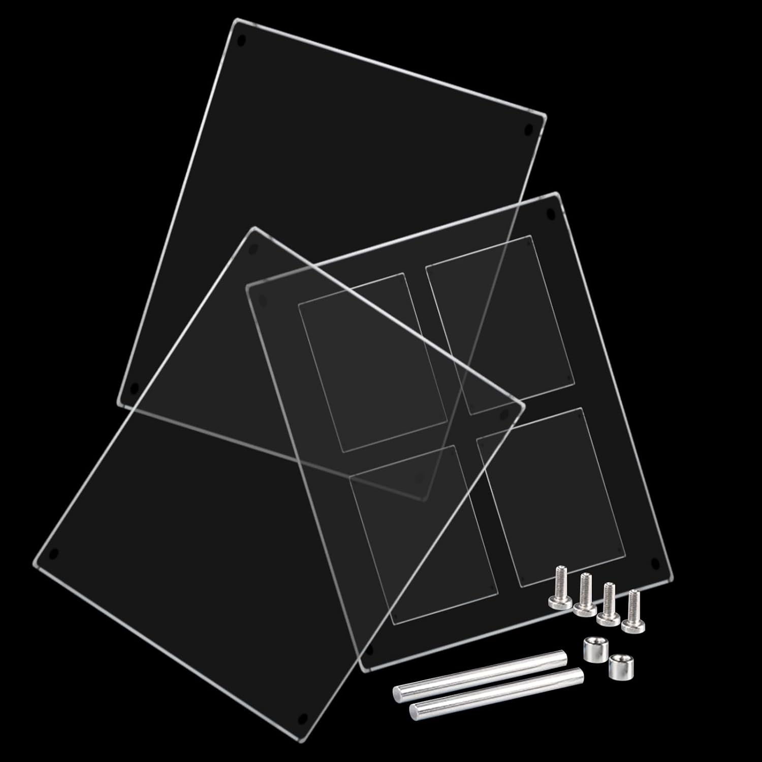 Feiangel Shield PRO Trading Card Display Case, Card Stand, 4 Rows with Pedestal, Sun Protection, Scratch Prevention, Anti-Aging Protection, Storage, Collection, Compatible with Yu-Gi-Oh Pokémon Cards