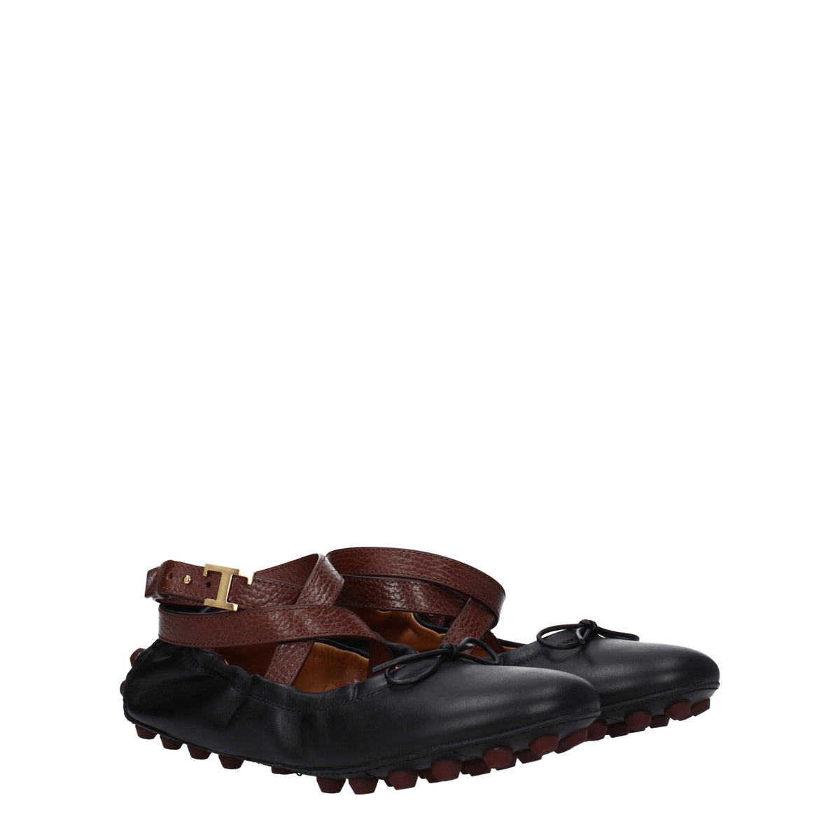 Tods トッド 'S Ballerine Women Skin Black/Mahogan - Image 3