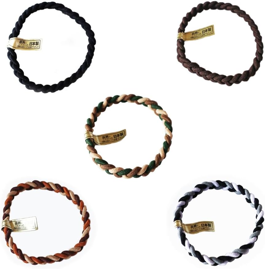 He-g40set Hair Elastic Color Patented Durable Rubber Charmy Braid Simple Colorful Set of 5 (Basic Set)