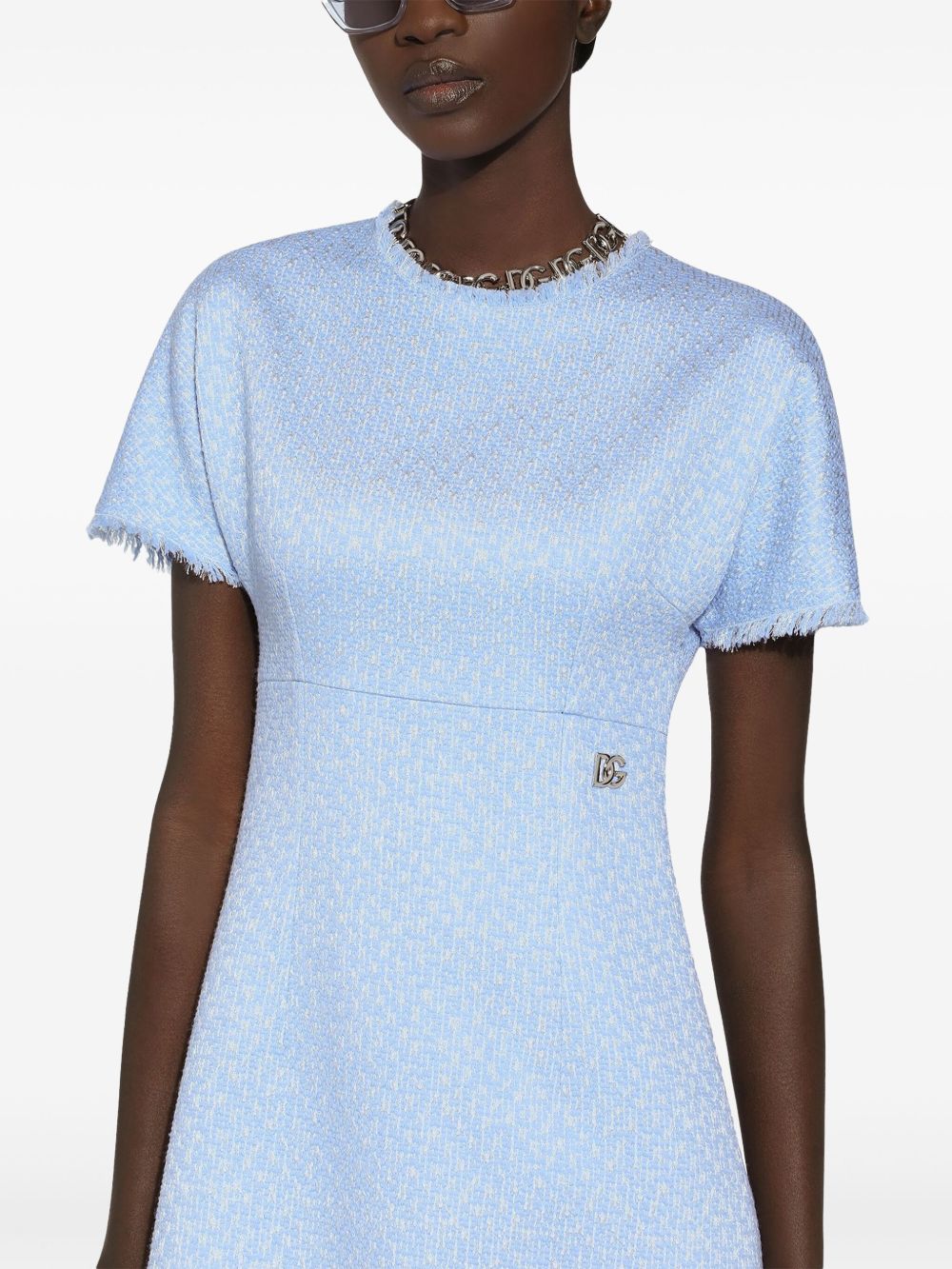 Dolce  Gabbana DGロゴ付きのDolce＆Gabbana Rachel Tweedドレス - Image 3