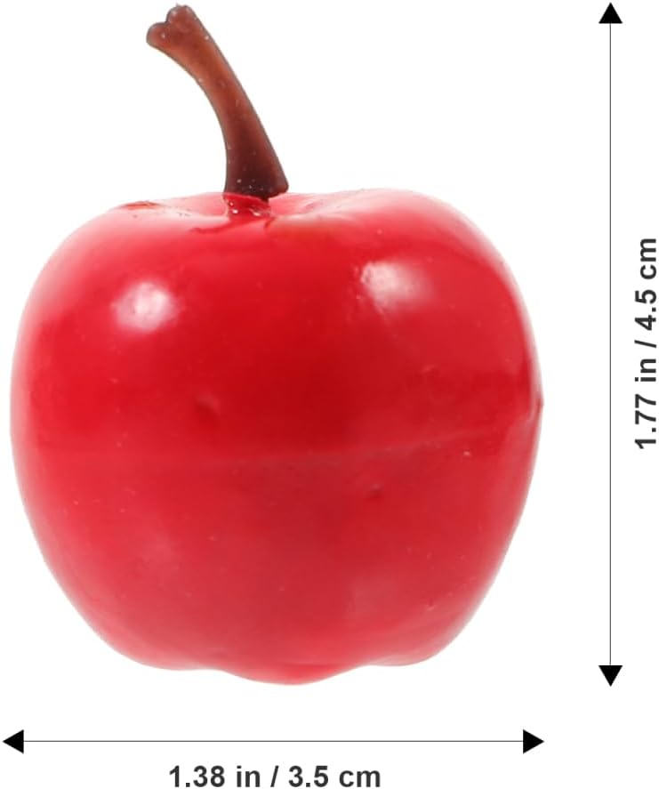 DOITOOL 20pcs Artificial Fruit Model Miniature Real Fruit Model Red Apple Desktop Decoration Market Display Educational Props