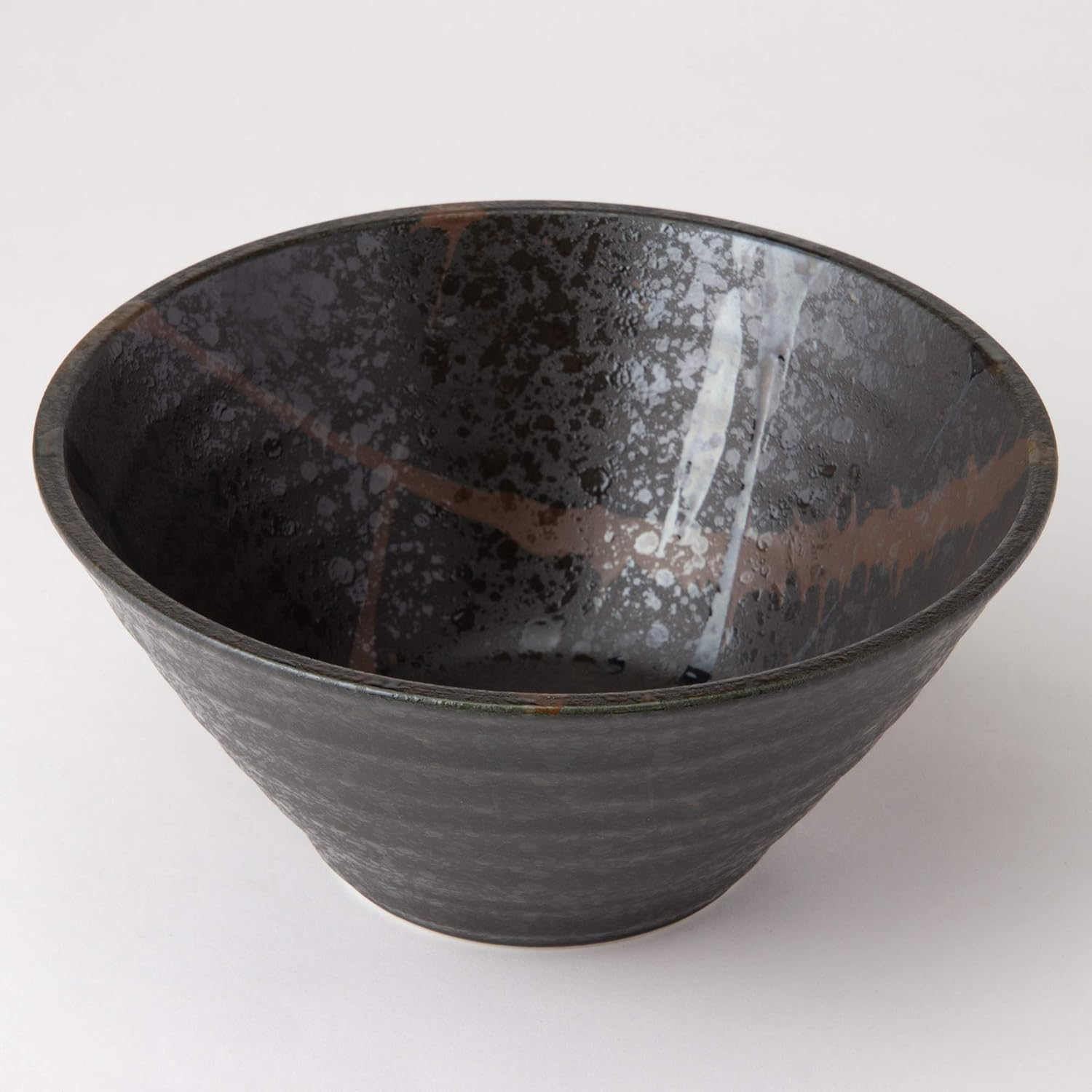 Minoyaki Ramen Bowl / Donburi Bowl Splatted Perpendicular Bowl