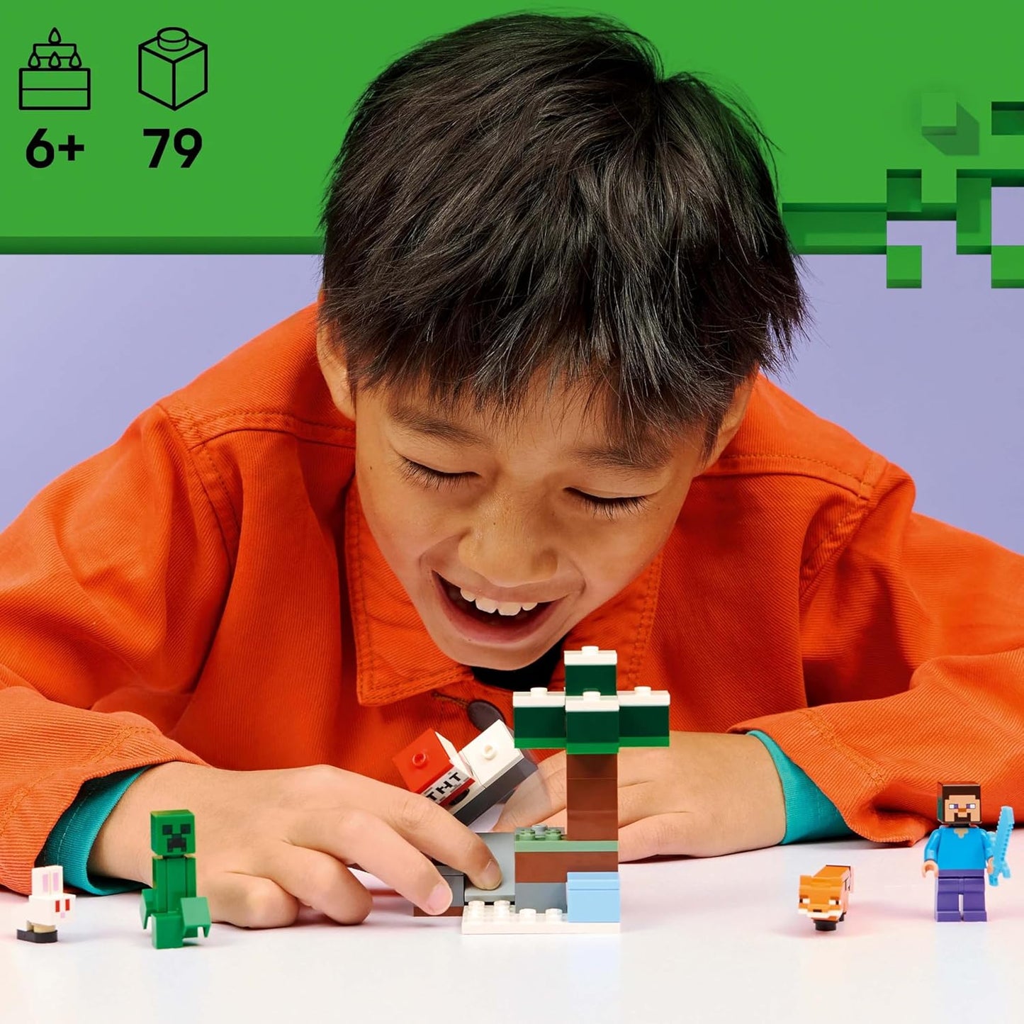 Lego Minecraft Steve Tiga's Adventure Toy Birthday Present Blocks Educational Toy for Boys Girls Children 6 7 8 9 Years Old Game Pretend Play Pretend Play Pretend Play
