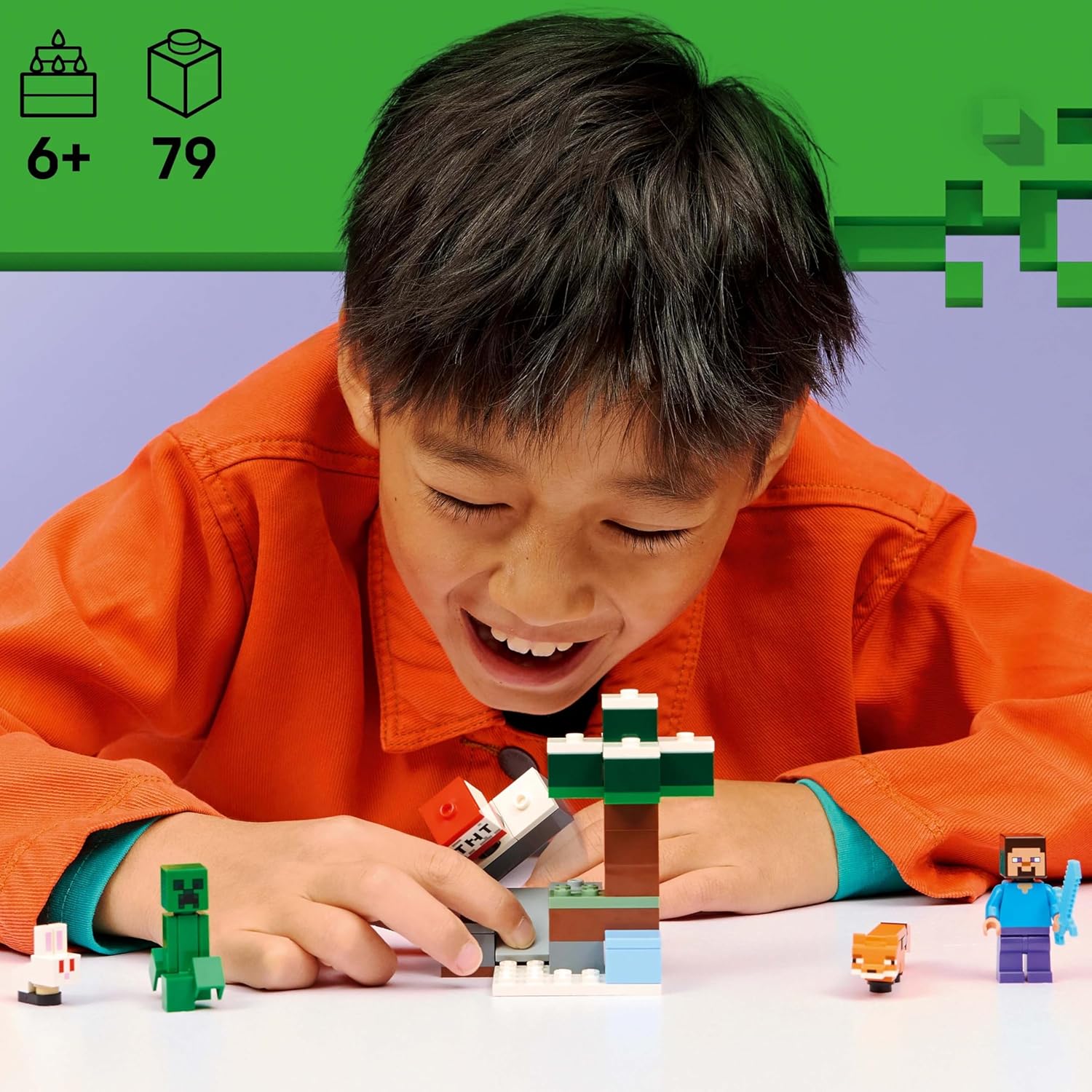 Lego Minecraft Steve Tiga's Adventure Toy Birthday Present Blocks Educational Toy for Boys Girls Children 6 7 8 9 Years Old Game Pretend Play Pretend Play Pretend Play