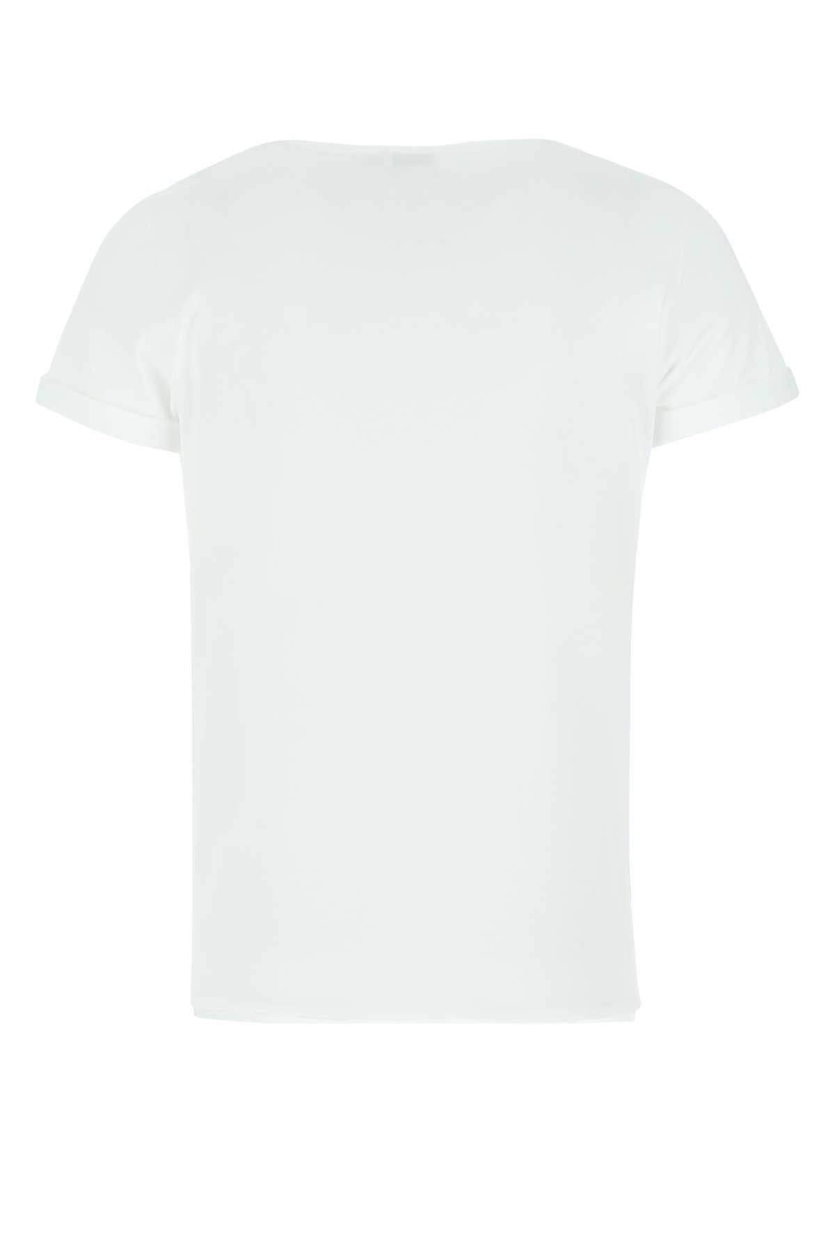 Saint セントローランホワイトコットンTシャツ - Image 3