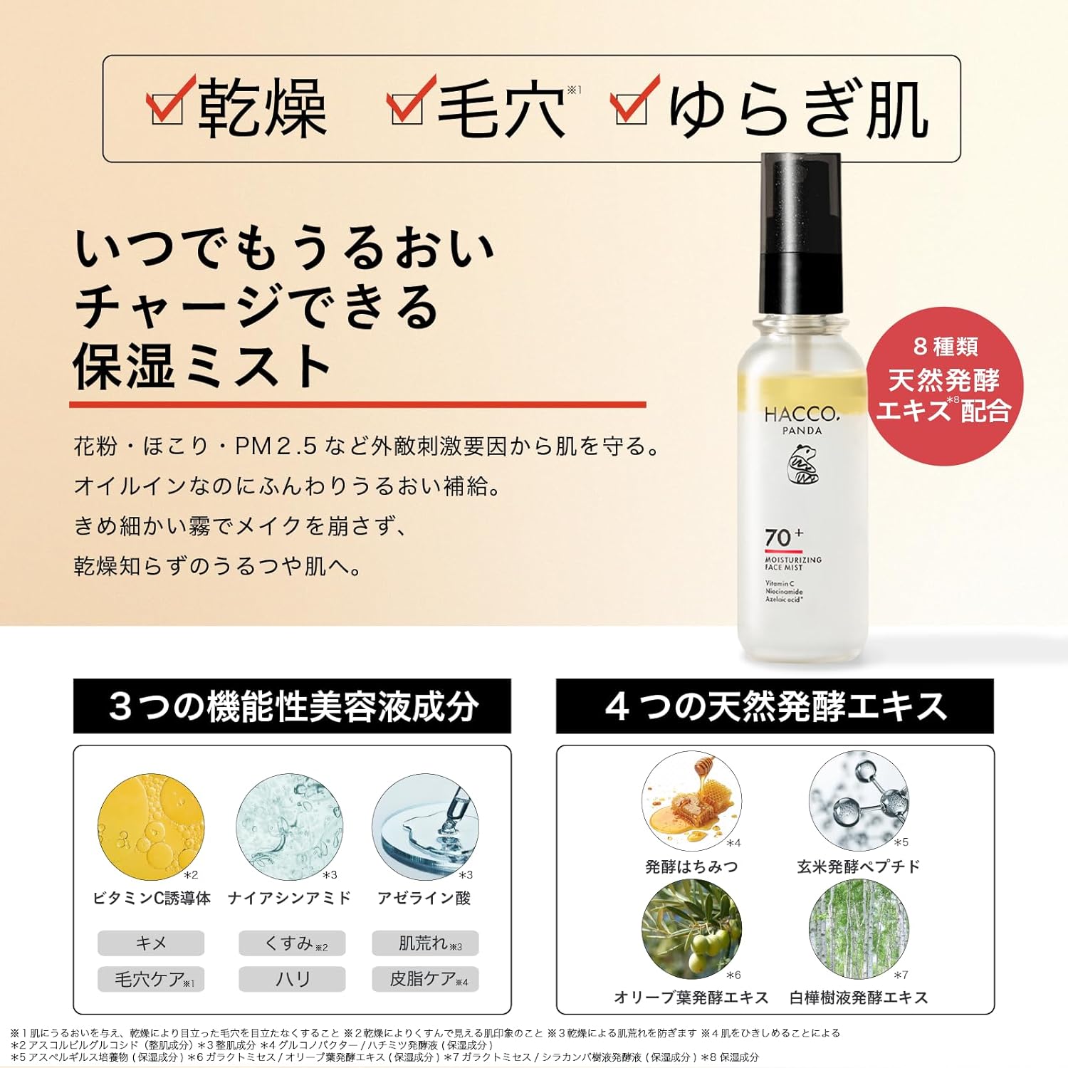 Hakko Panda Fermented Moisturizing Mist Over Makeup