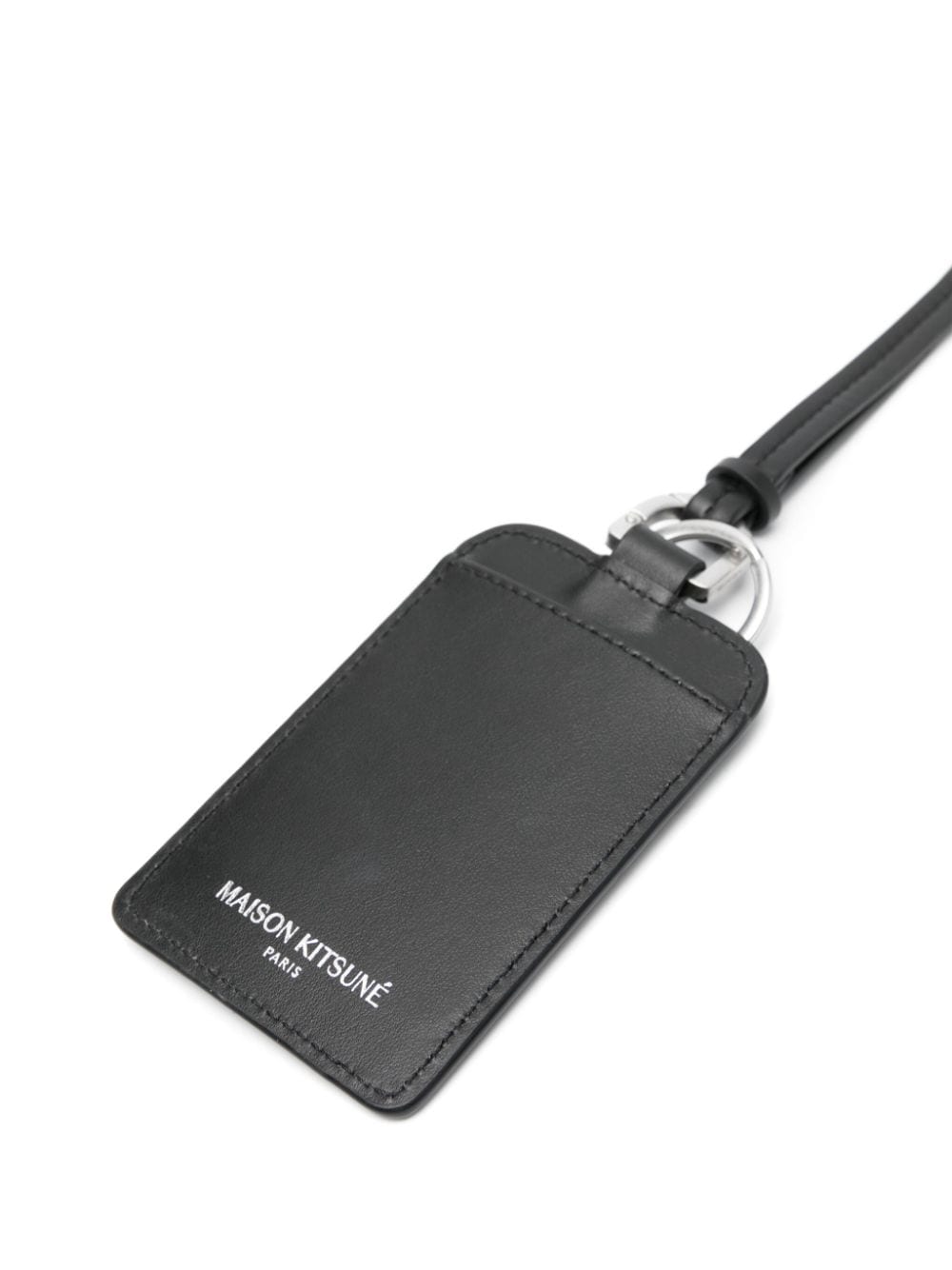 Maison Maison Kitsune 'Fox Head Leather Neckカードホルダー - Image 3