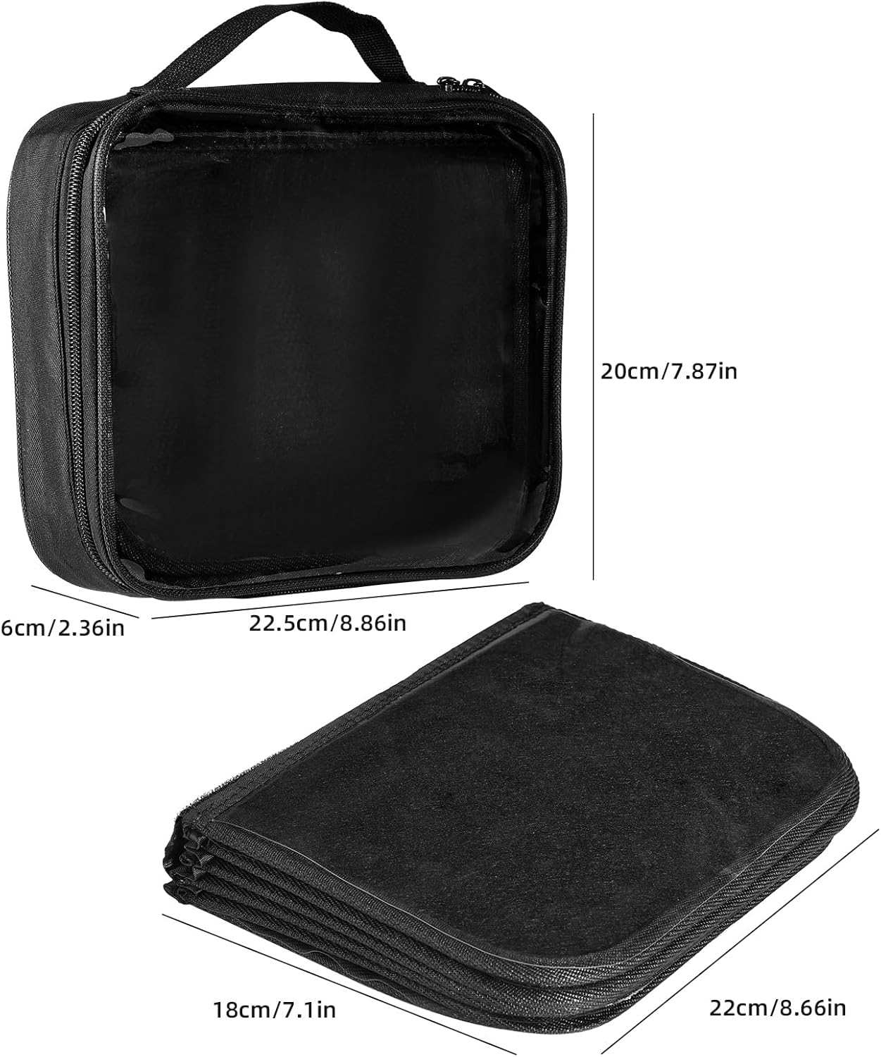 Libros de pines para coleccionistas, páginas de visualización de pines esmaltados, estuche de transporte de alfileres de 6 páginas, bolsa de exhibición de broches de viaje con película protectora, asas