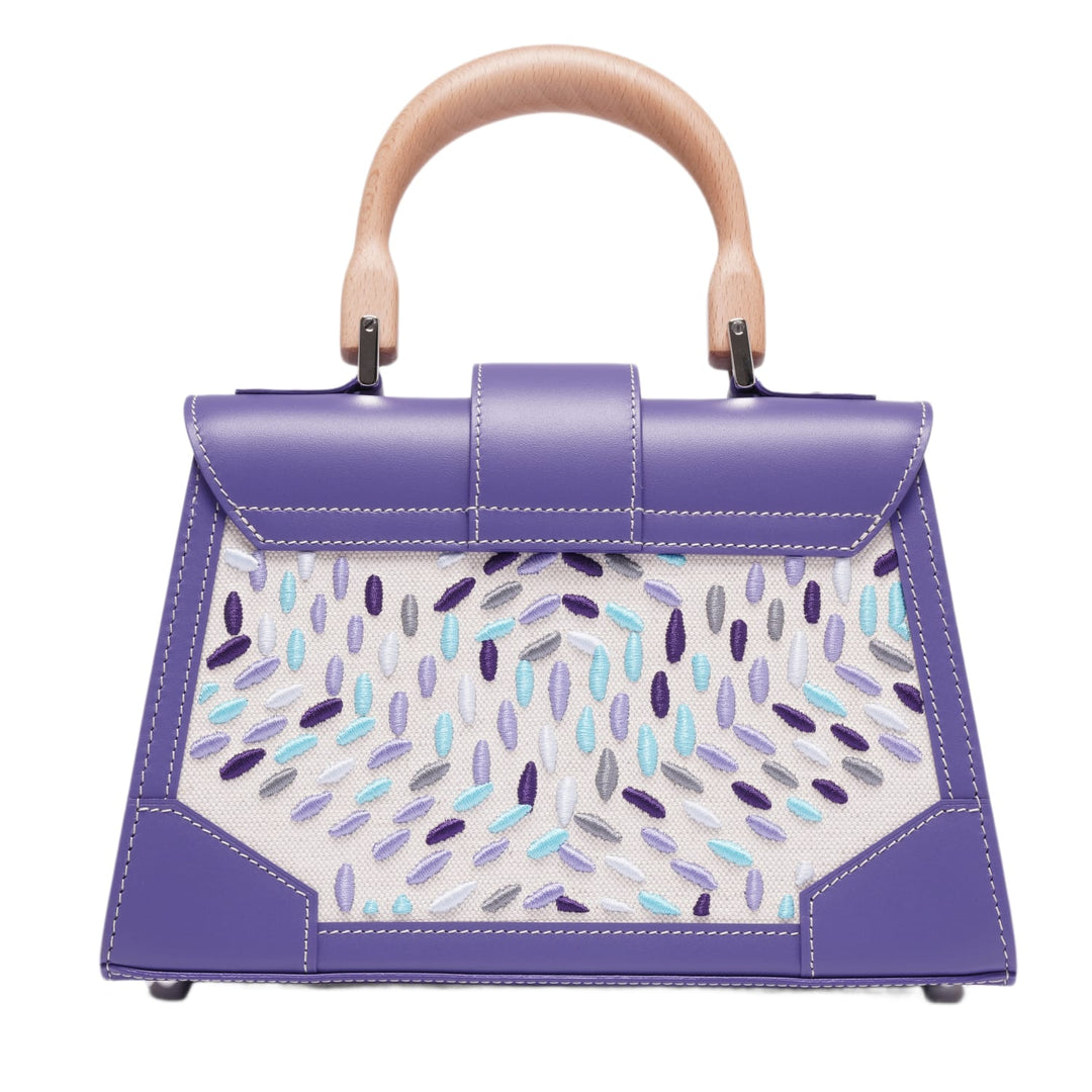 GOYARD SAIGON STRUCTURE 'EMBROIDERED BLUEBERRY PURPLE' NUMBERED MINI BAG