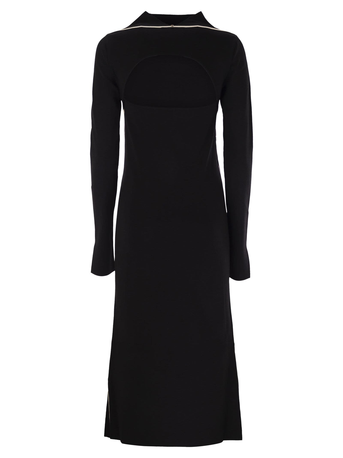 Sportmax SportMax Operoso Tight Fitting Viscose Blend Crepe Knitドレス - Image 3