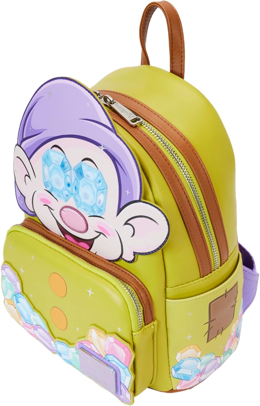 Loungefly Disney Snow White: Diamond Dopey Mini-Backpack, Exclusive Backpack, Multi-Colour, One Size Unisex