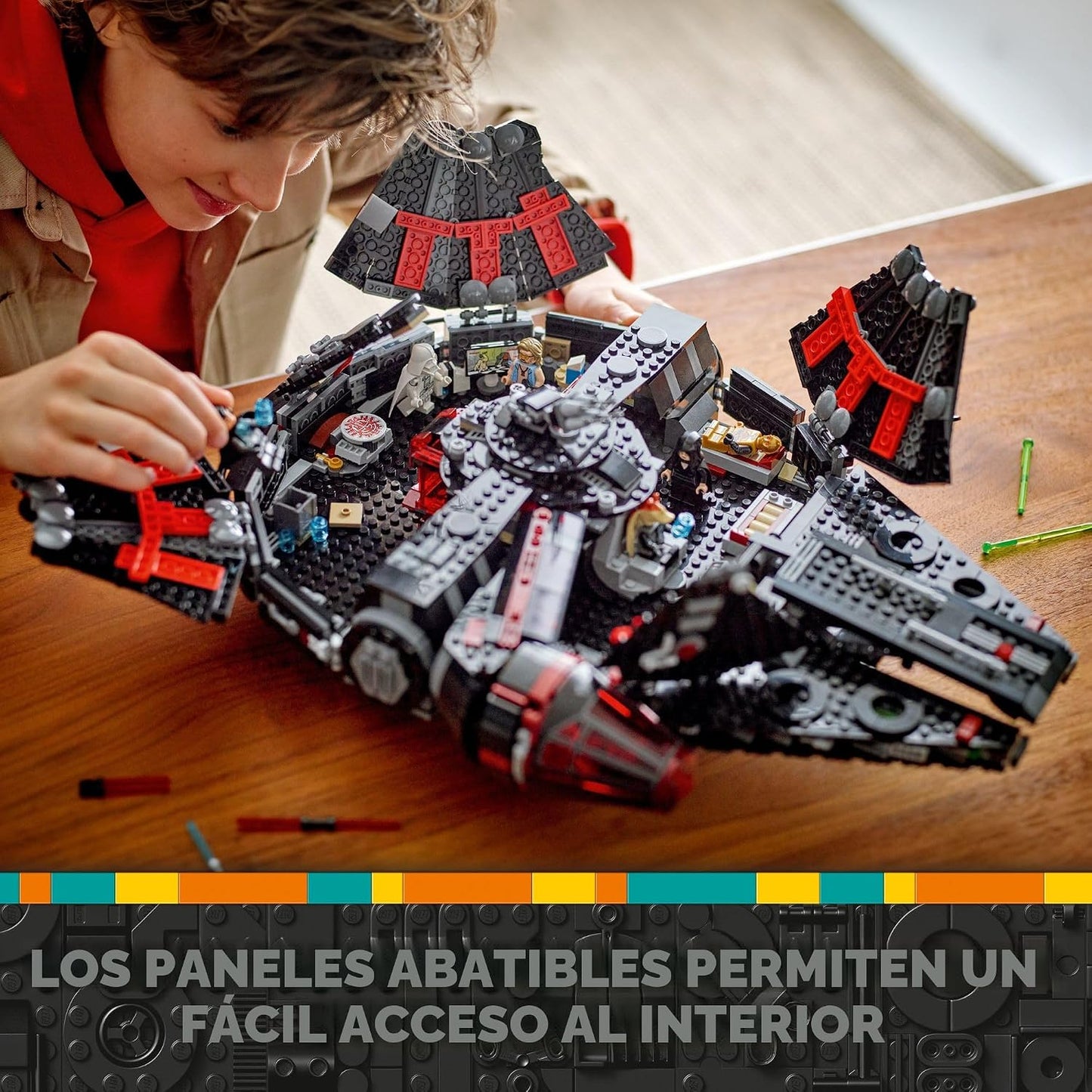 LEGO Star Wars El Halcón Oscuro Edificable Starship – Conjunto de juguetes de Star Wars para niños y niñas – Juguete coleccionable de halcón milenio con 6 minifiguras – Regalo de cumpleaños para niños – 75389
