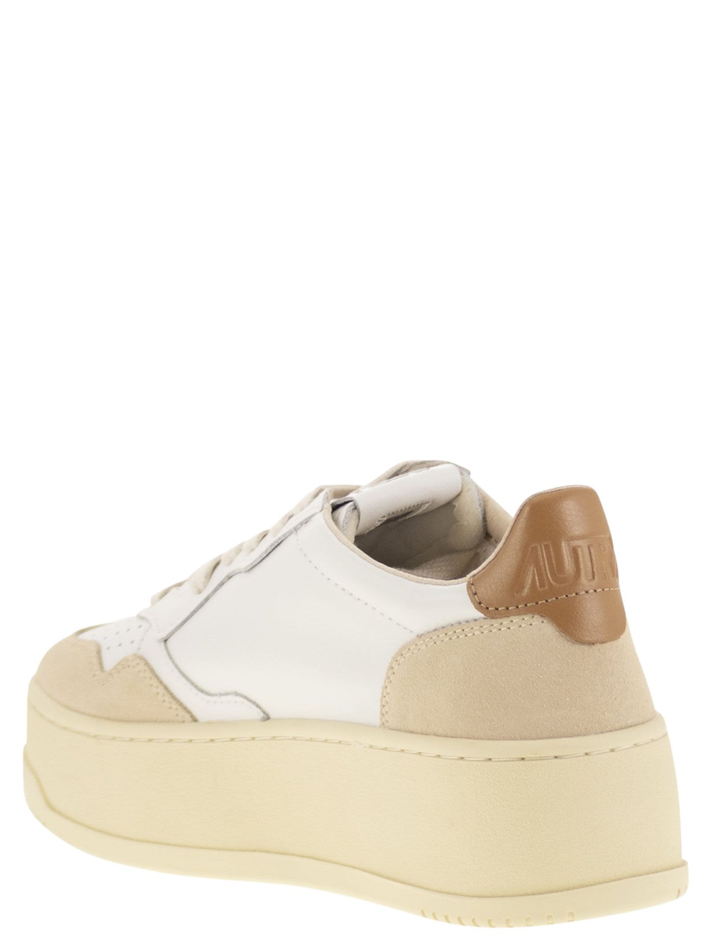 Autry Medalist Platform LeatherとSuede Trainers - Image 3
