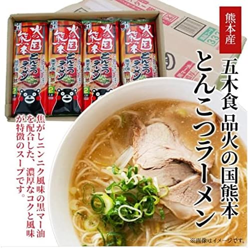 Itsuki Foods Hinokuni Tonkotsu Ramen 2 Serves x 20 Bags (Total 40 Servings) Kumamoto Ramen, Pork Bones, Instant