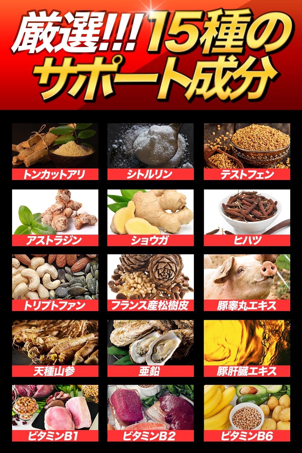 【Recommended by NHK-appearing Doctor】Chouten Supon Krachai Dam Arginine Testofen Tongkat Ali 15-Day Supply 45 Capsules (1 Bag)