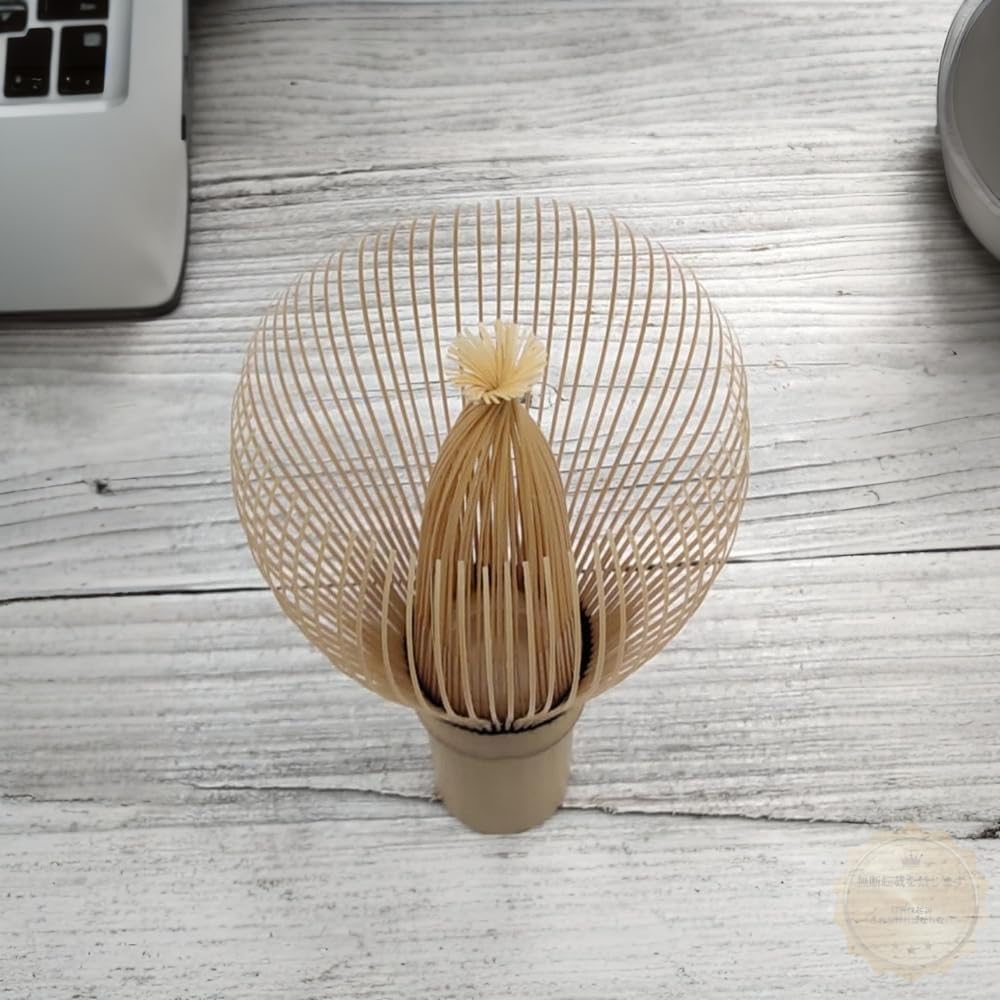Chasen Black Bamboo Handmade Naruho for Matcha Tea Ceremony Tool, Premium Traditional Craft, Good Foam, For Beginners, Gift Applied with Bamboo Whisk Rest (Unwrapped, Purple Bamboo)