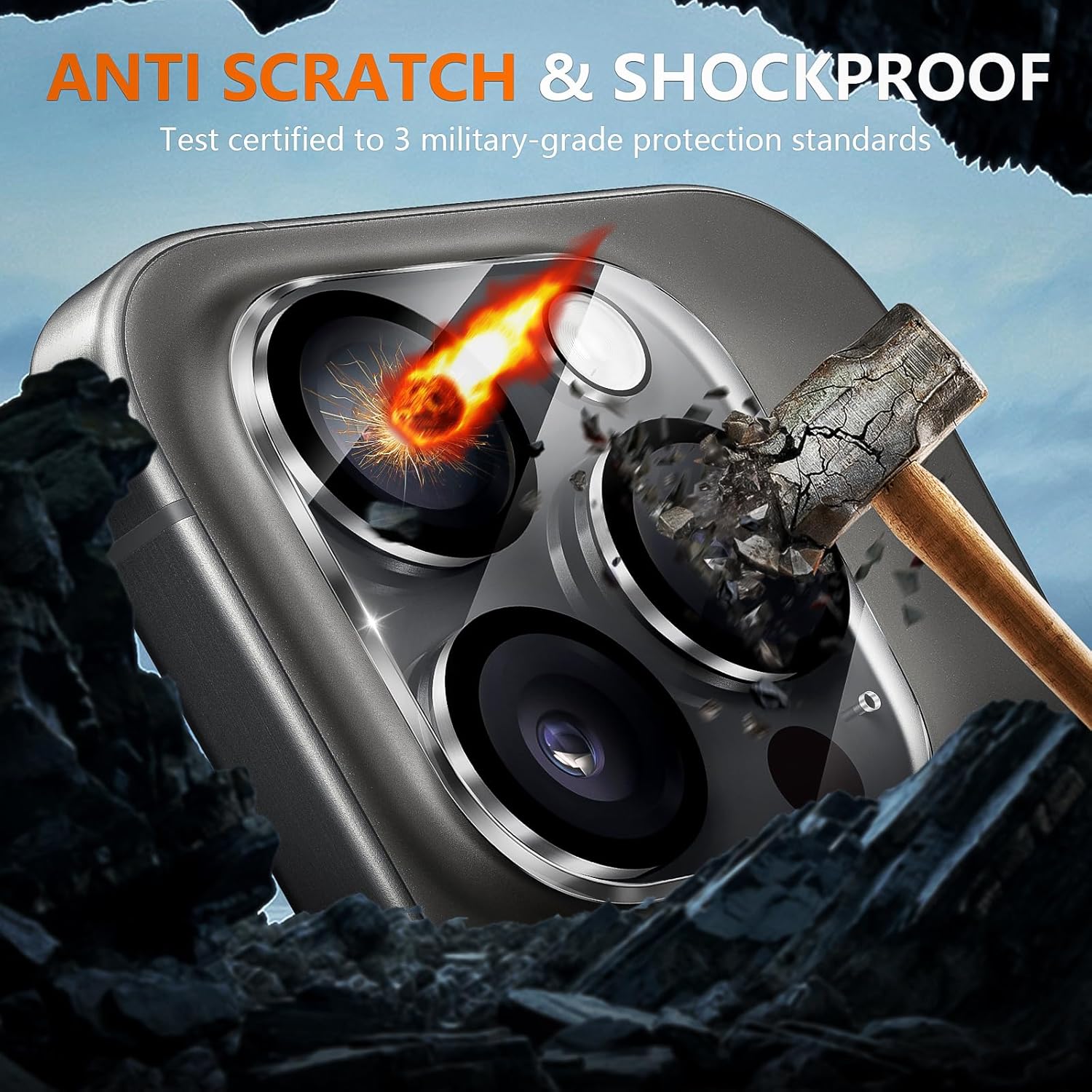 Suoman (3 Pcs) for iPhone 16 Pro/16 Pro Max Camera Lens Protective Cover for iPhone 16 Pro/ProMax Camera Lens Protective Film 9H High Definition Clear Tempered Glass Camera Lens Film for iPhone 16