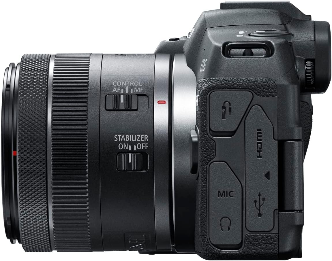 Canon EOS R8 Mirrorless Camera RF24-50mm F4.5-6.3 is STM Lens Kit Full Frame Hybrid Camera 24.2 Megapixel CMOS Image Sensor 4K Video Content Creator Vlog Camera Black