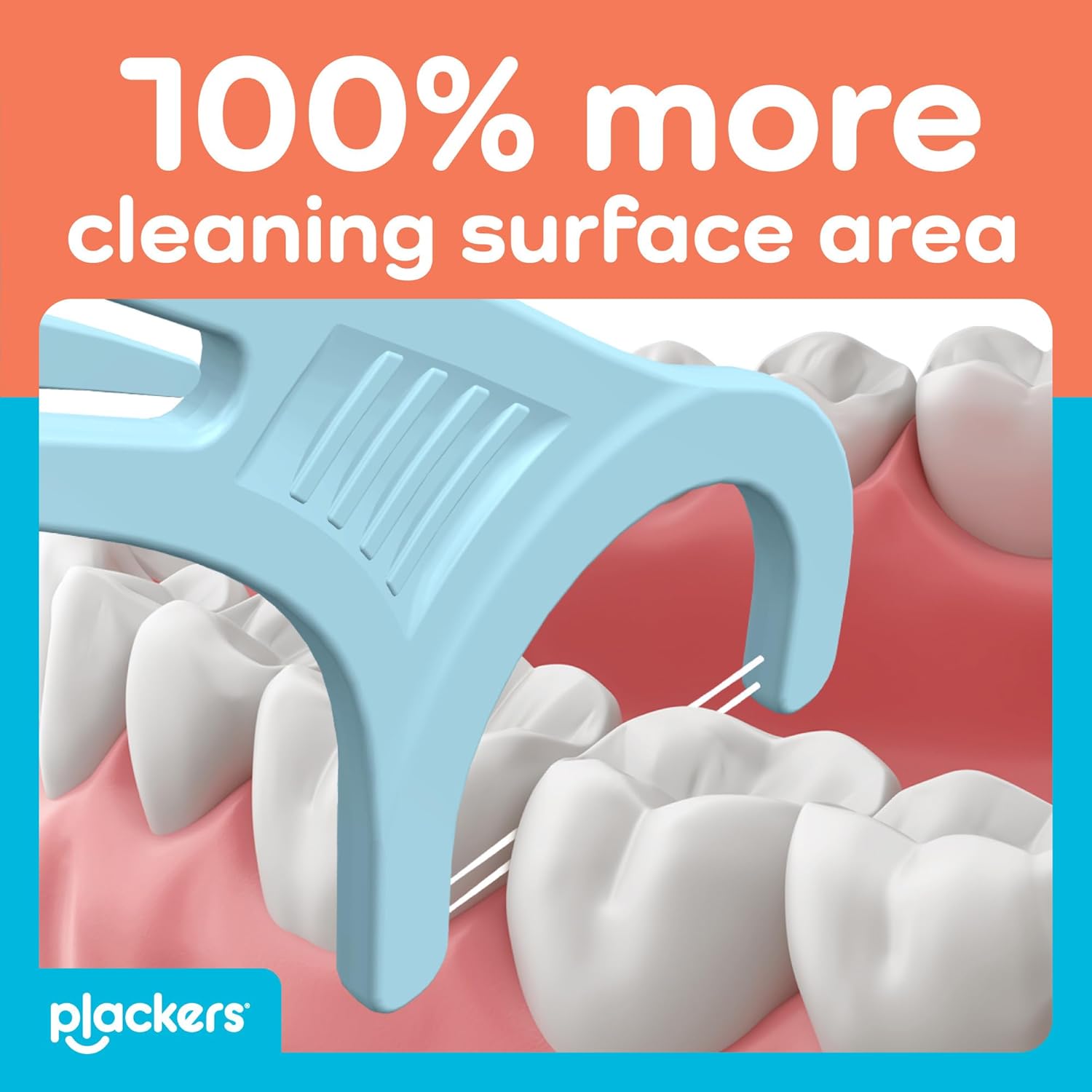 Plackers Twin Line - Púas de hilo dental de doble línea, fácil almacenamiento, sabor a menta fresca, 300 unidades