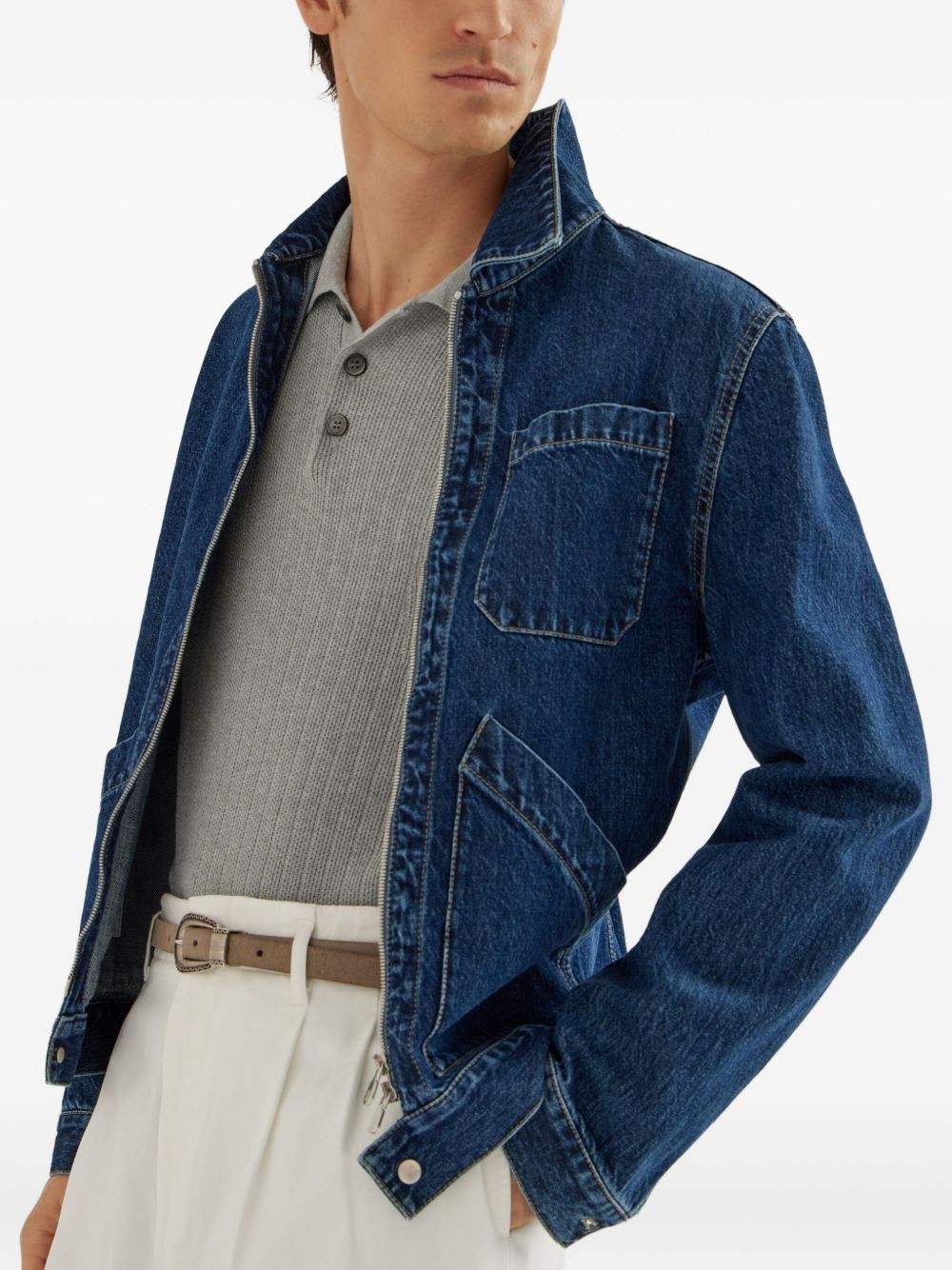 Brunello Brunello Cucinelliコットンニットポロ - Image 3