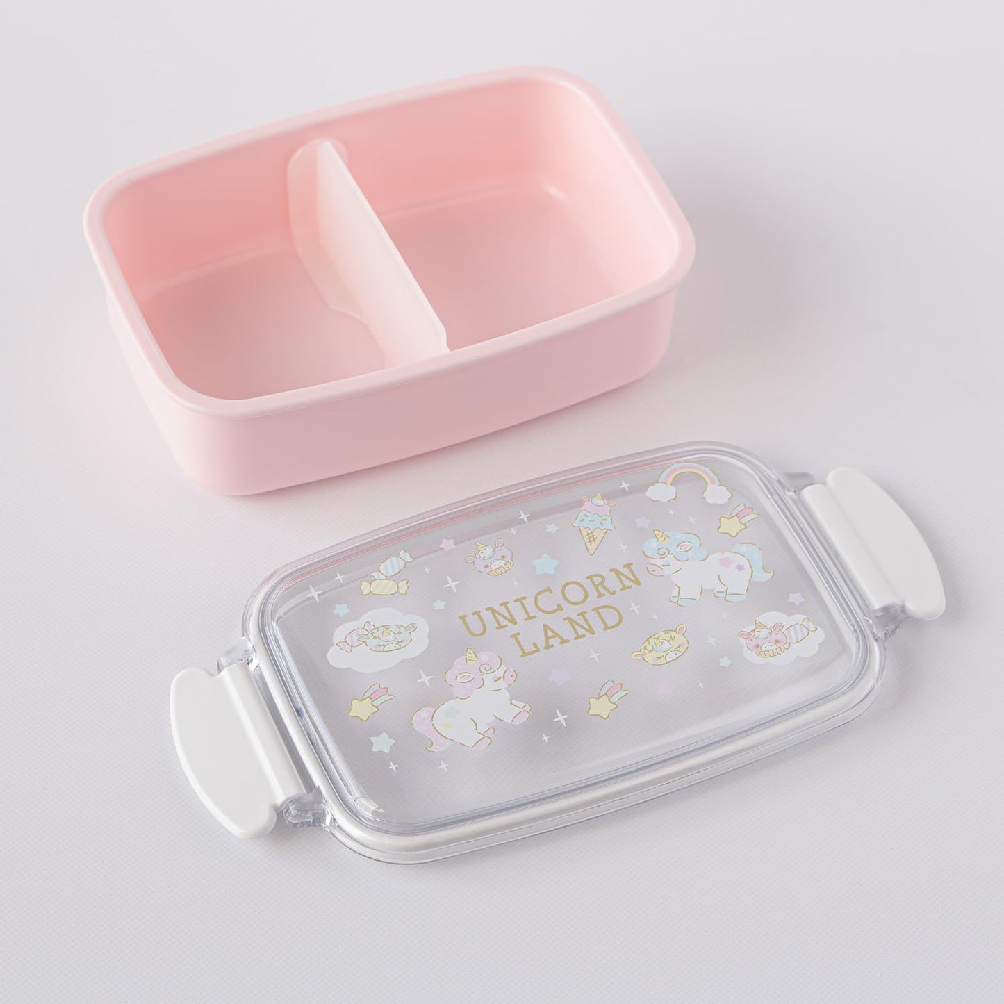 OSK Antibacterial Bento Box 500ml with Divider, Unicorn Lunch Box, Made in Japan PL-1R